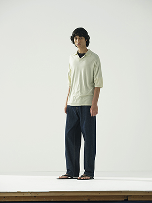 HARD TWIST DENIM WIDE PANTS