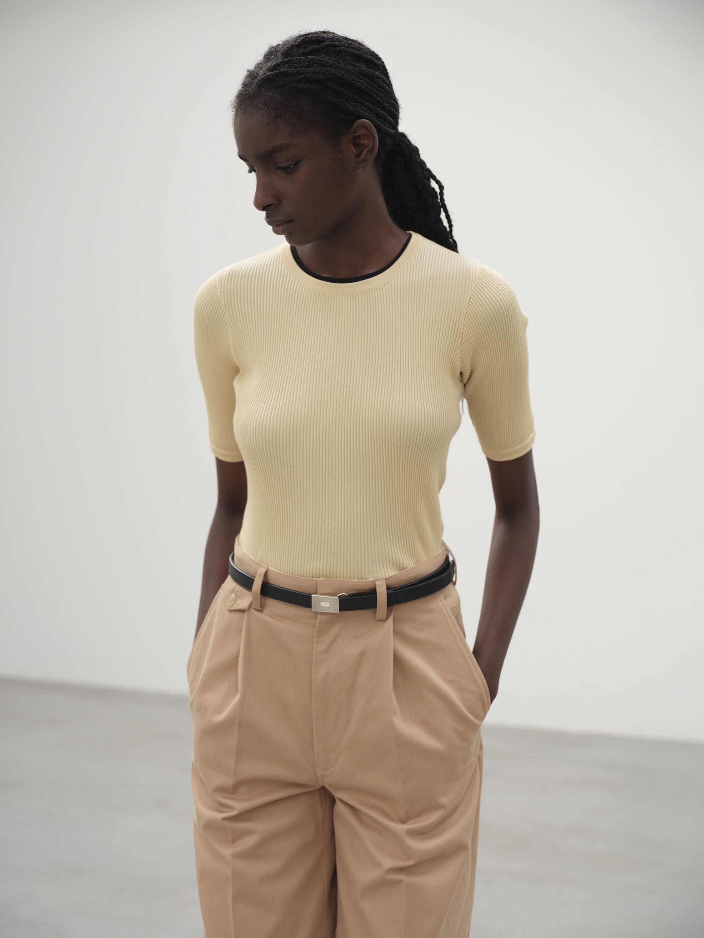 GIZA HIGH GAUGE RIB KNIT TEE