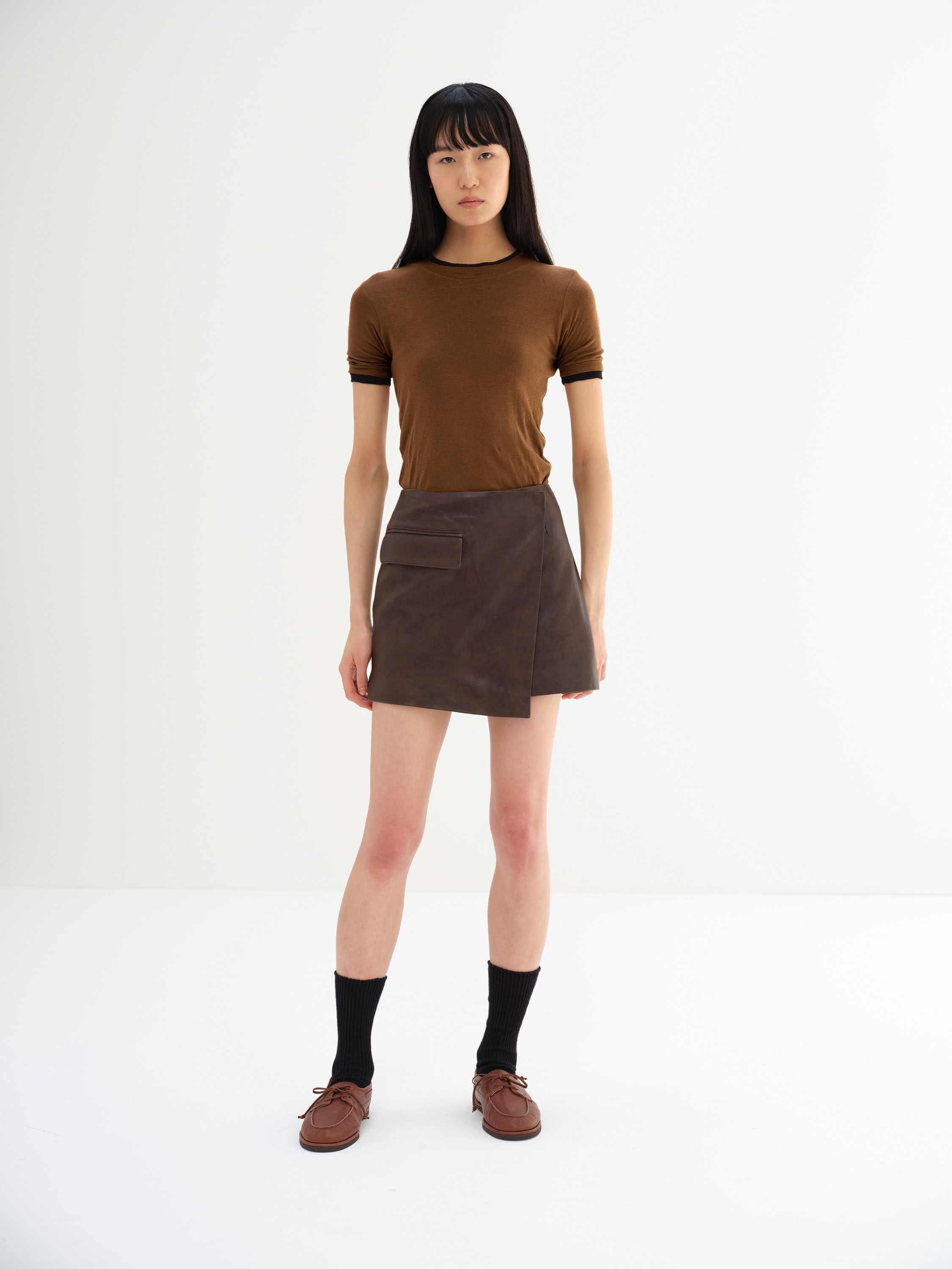 SUPER HIGH GAUGE SHEER RIB TEE 詳細画像 BROWN 1