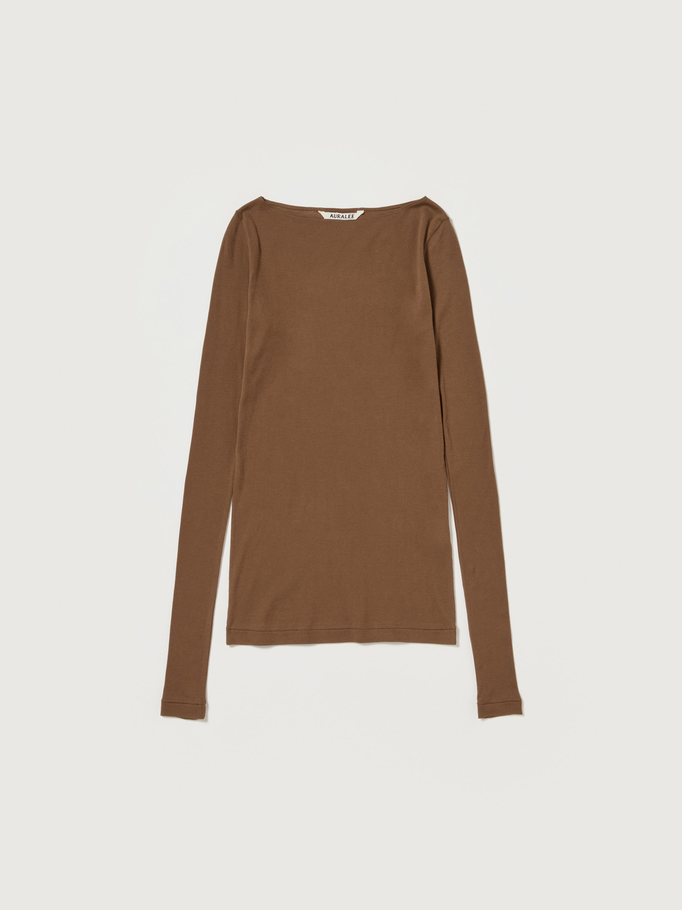 SUPER HIGH GAUGE SHEER RIB BOAT NECK L/S TEE 詳細画像 BROWN 1