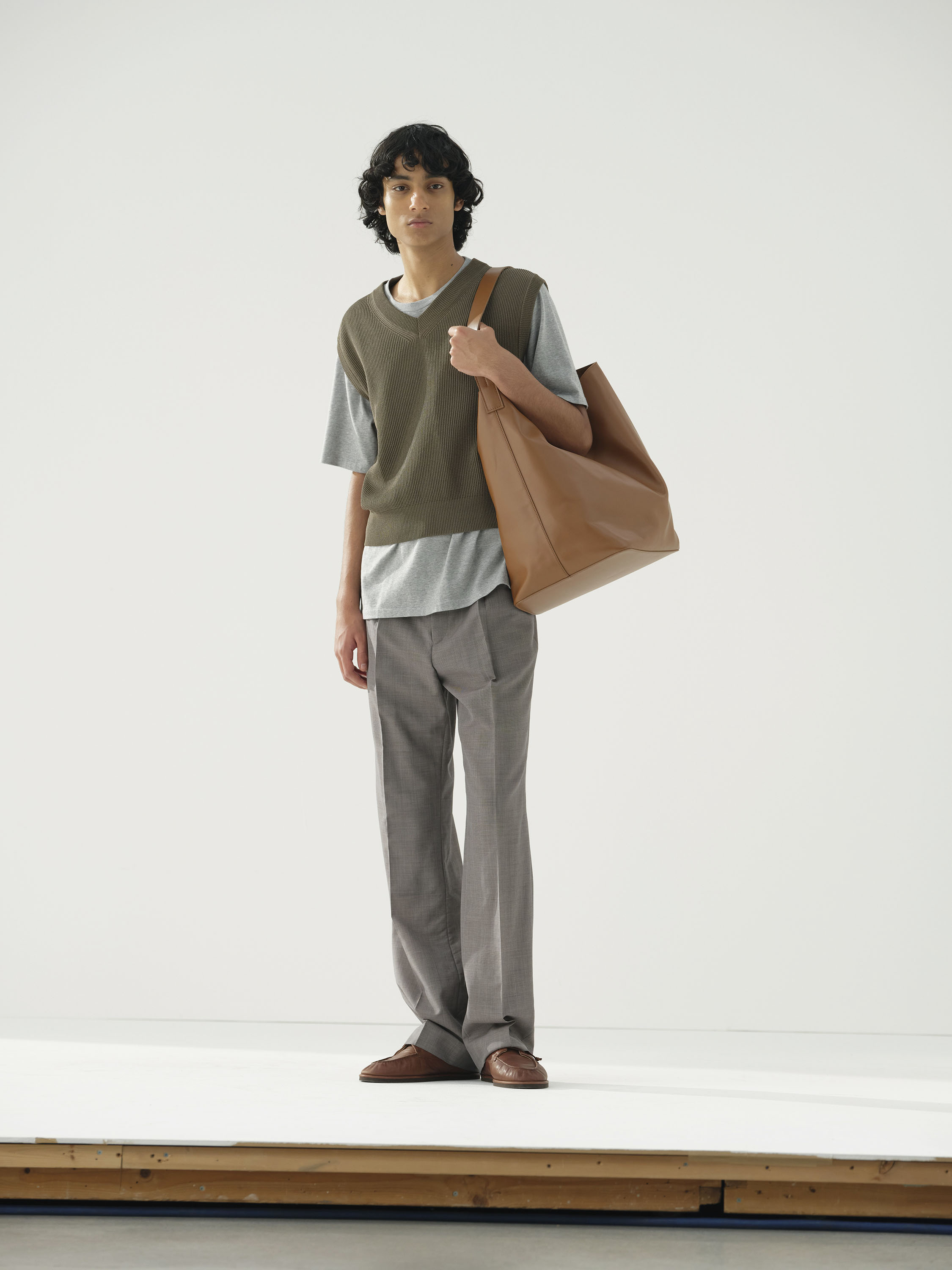 LEATHER BIG SHOULDER BAG MADE BY AETA 詳細画像 BROWN 4