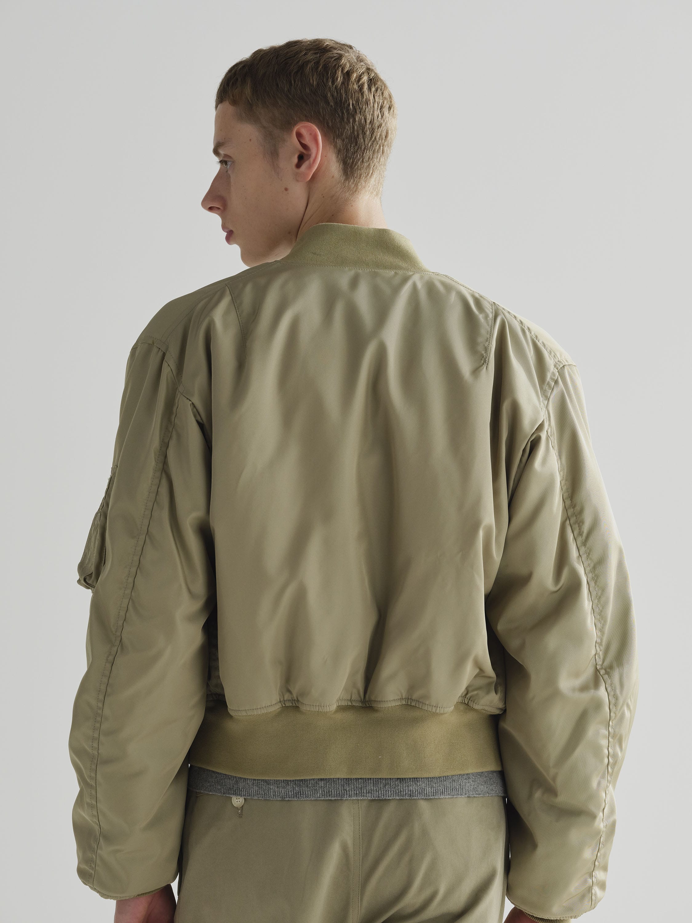 HIGH DENSITY SILK TWILL FLIGHT BLOUSON 詳細画像 KHAKI BEIGE 4