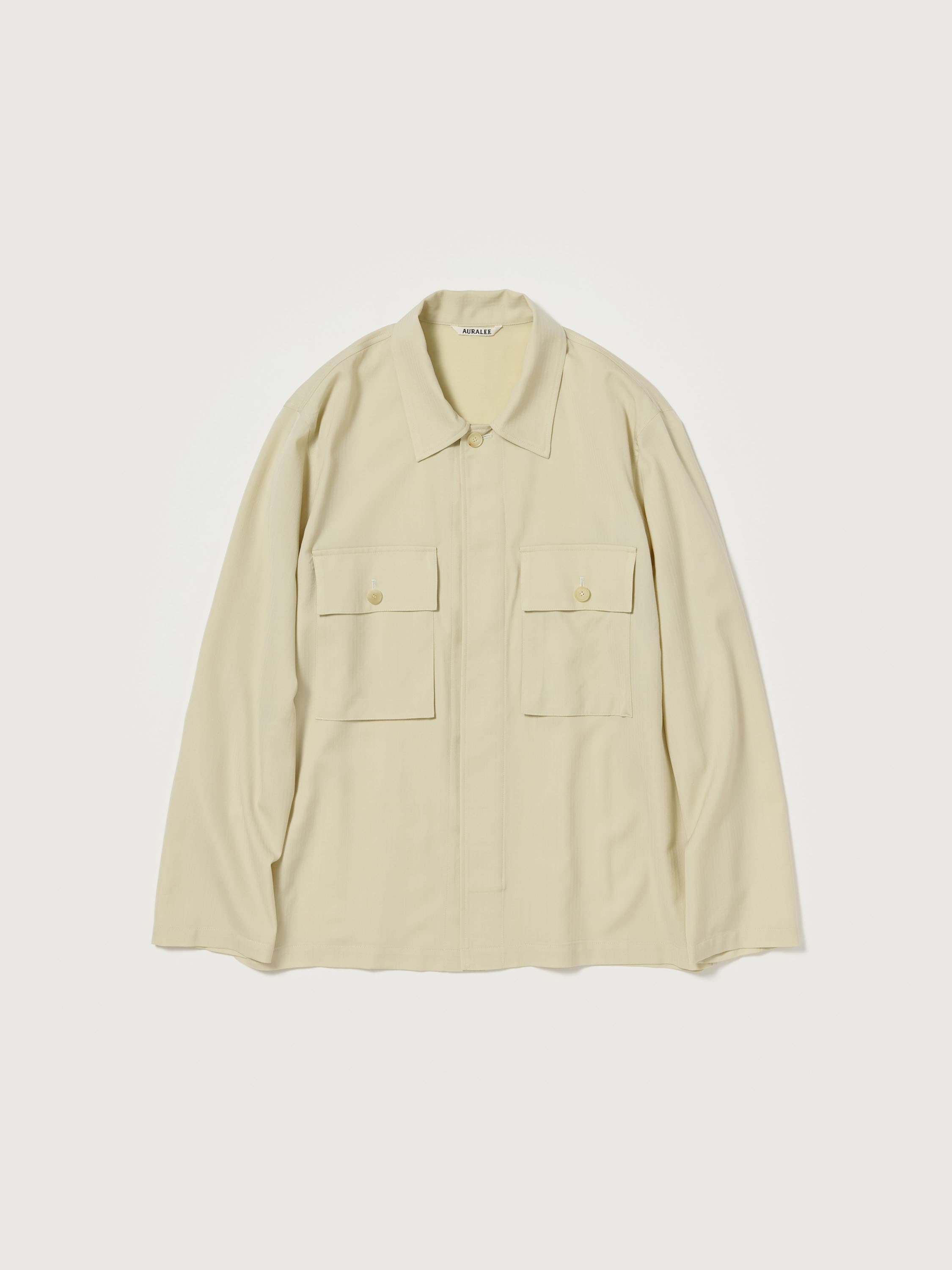 WOOL HERRINGBONE OVER SHIRT 詳細画像 IVORY BEIGE 4