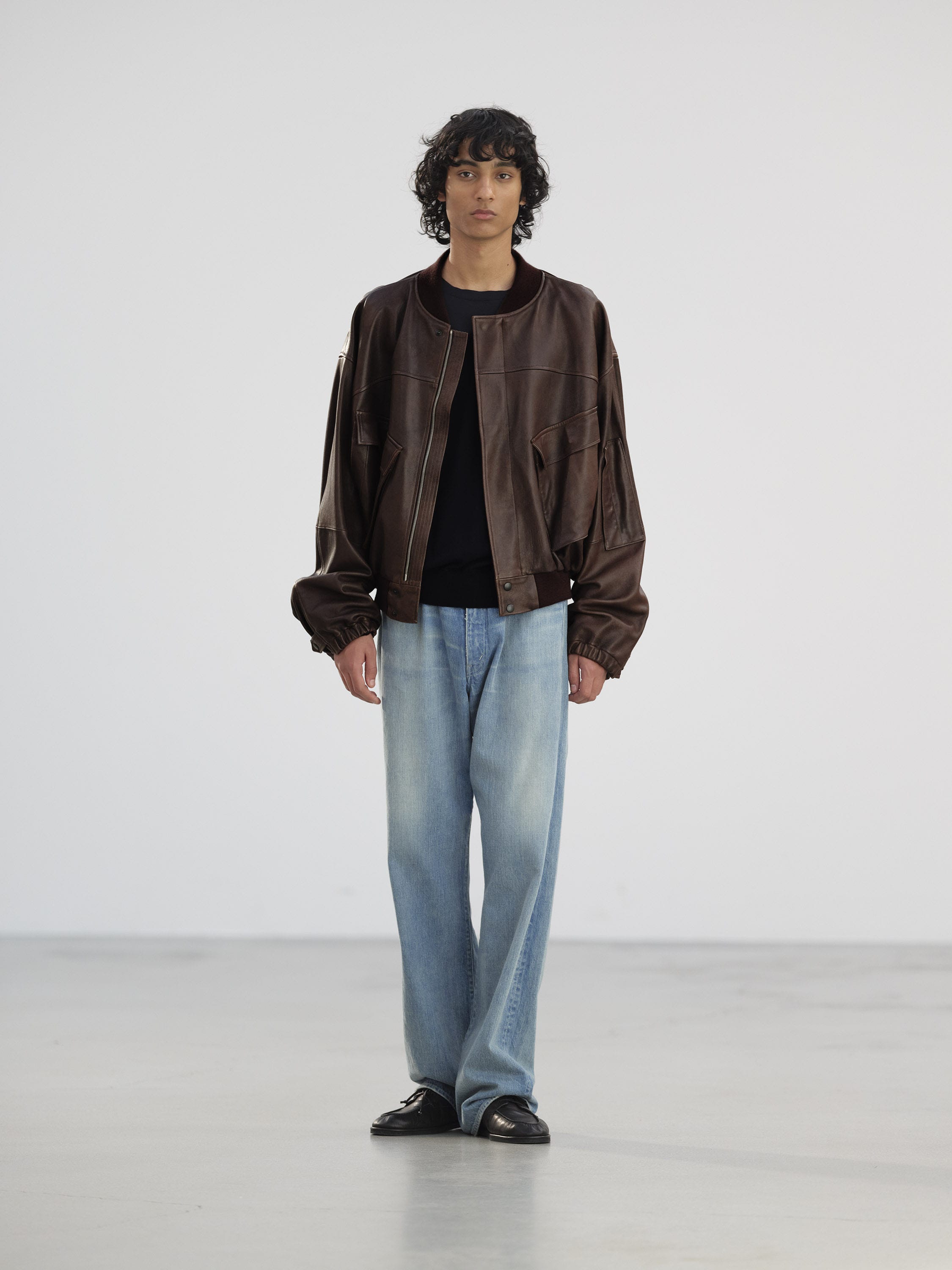 LAMB LEATHER FLIGHT BLOUSON 詳細画像 BROWN 3