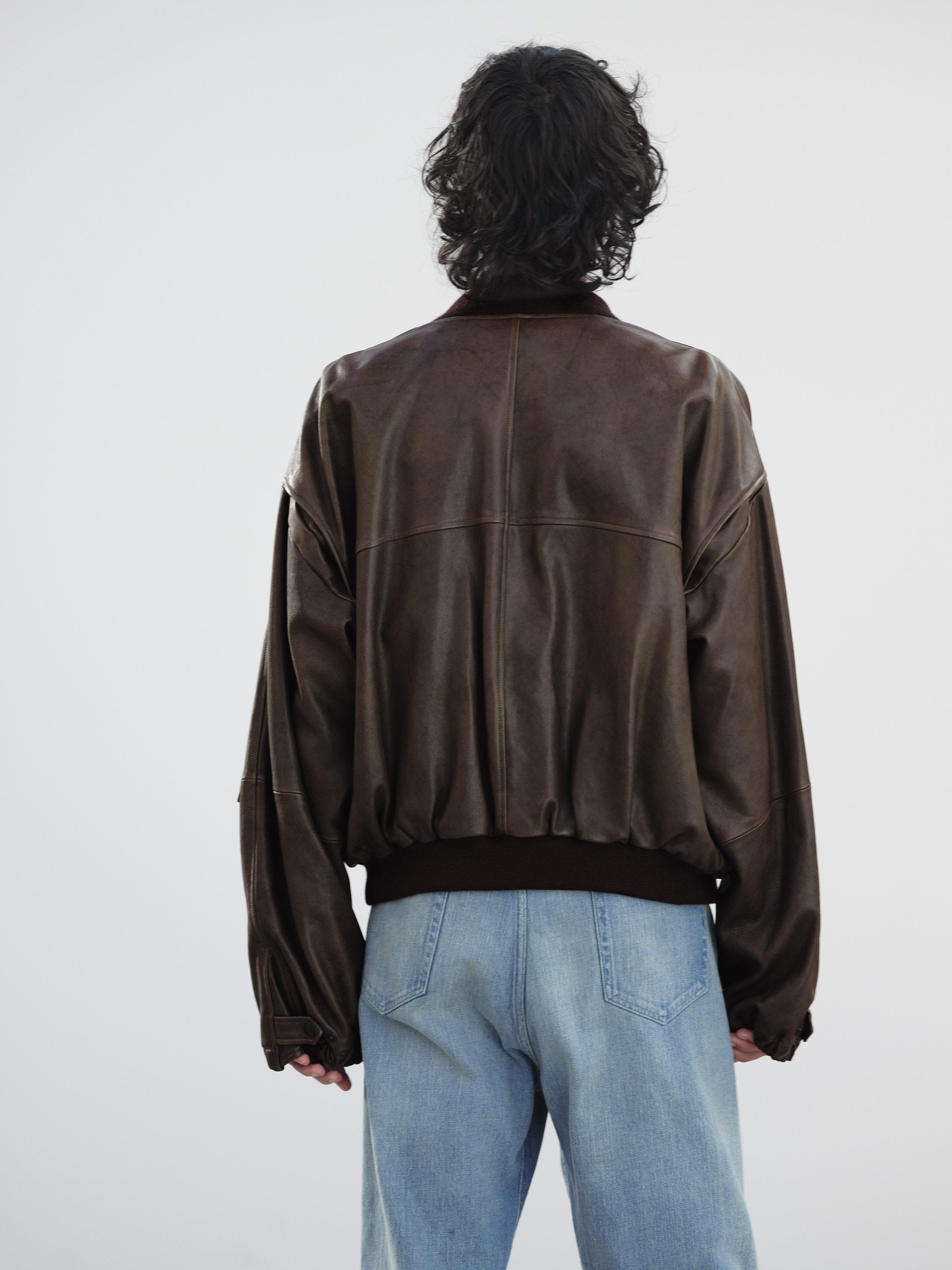 LAMB LEATHER FLIGHT BLOUSON 詳細画像 BROWN 4