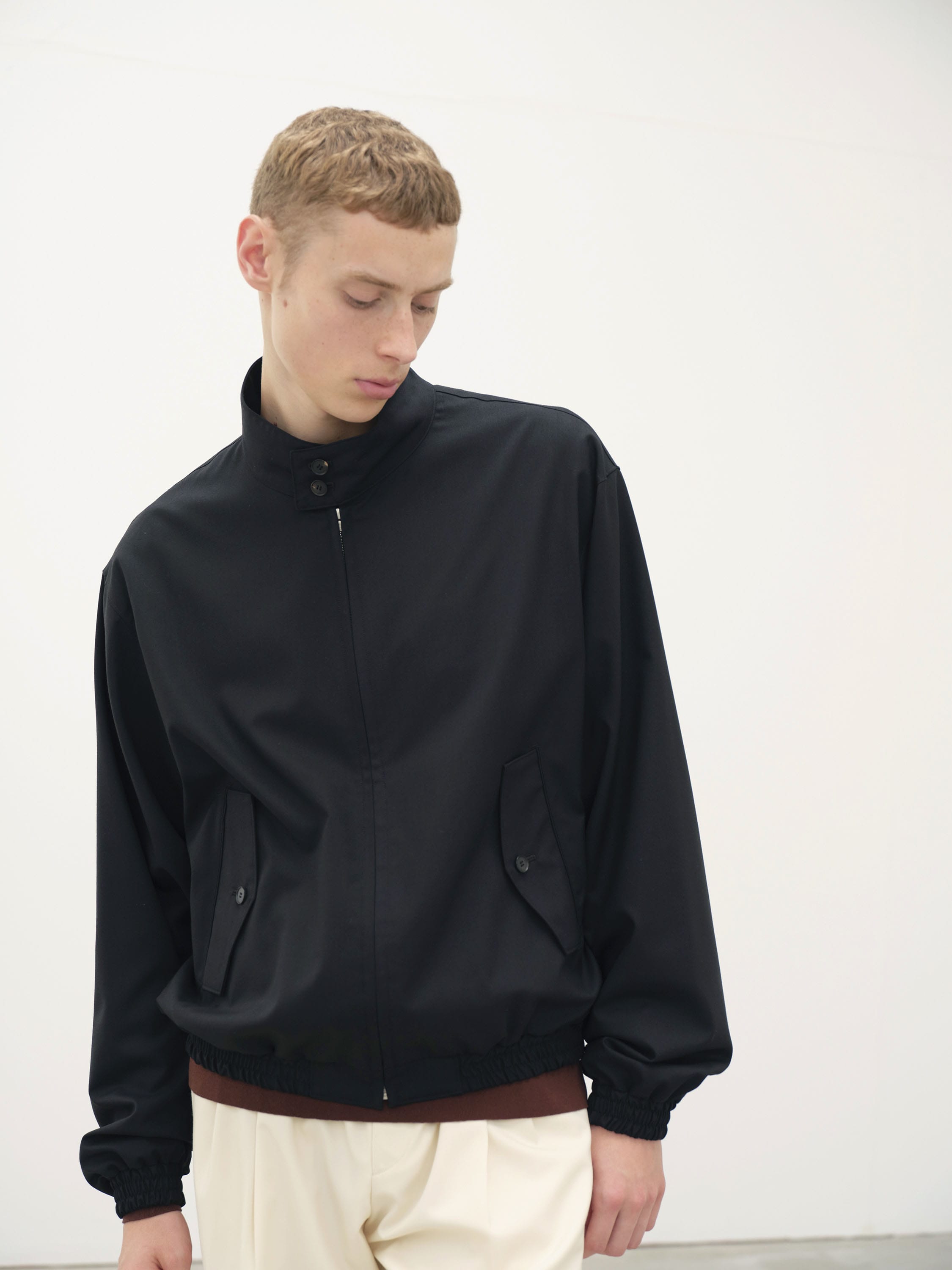 SUPER FINE TROPICAL WOOL ZIP BLOUSON 詳細画像 BLACK 4