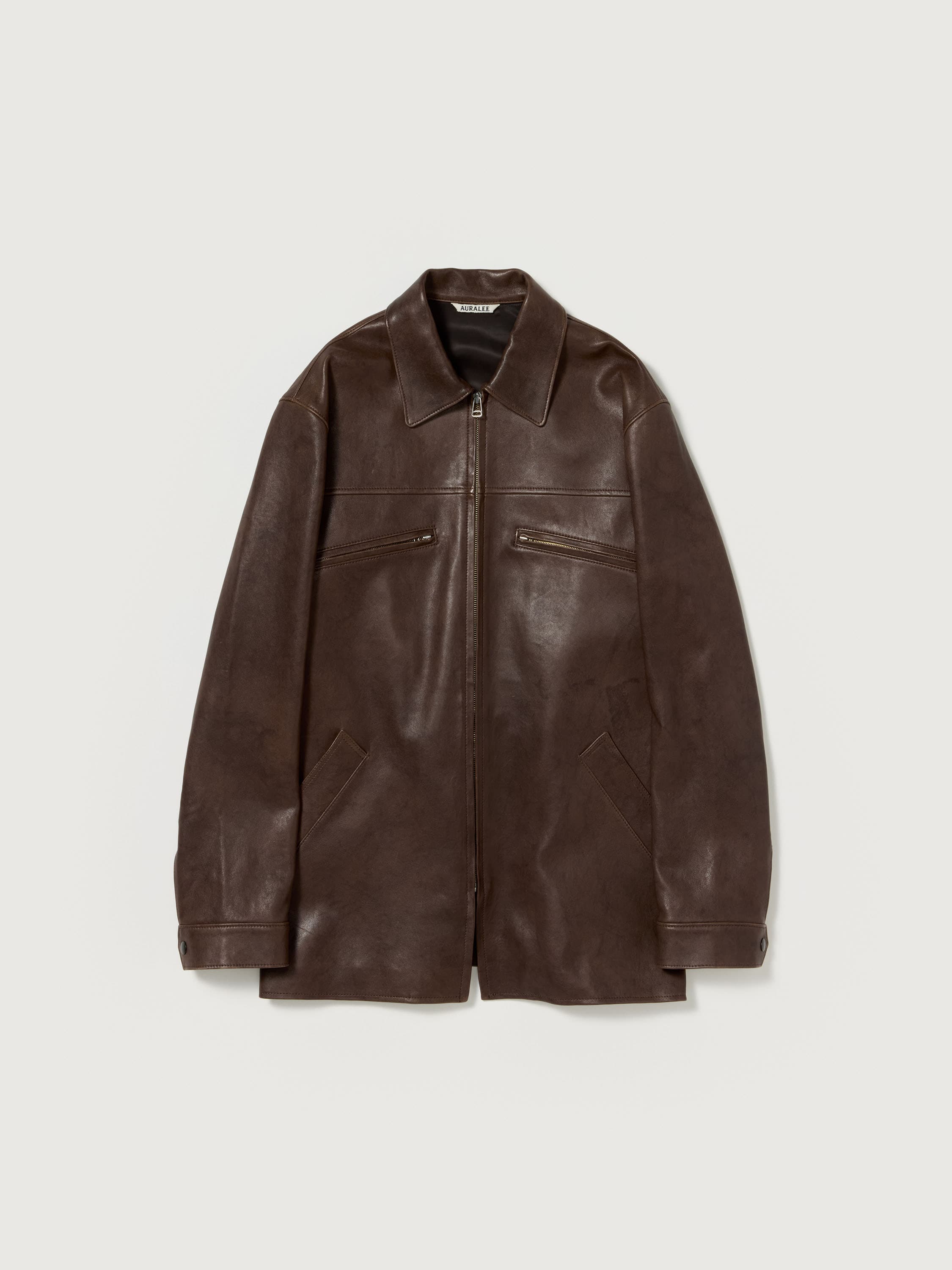 LAMB LEATHER LONG ZIP BLOUSON 詳細画像 BROWN 6