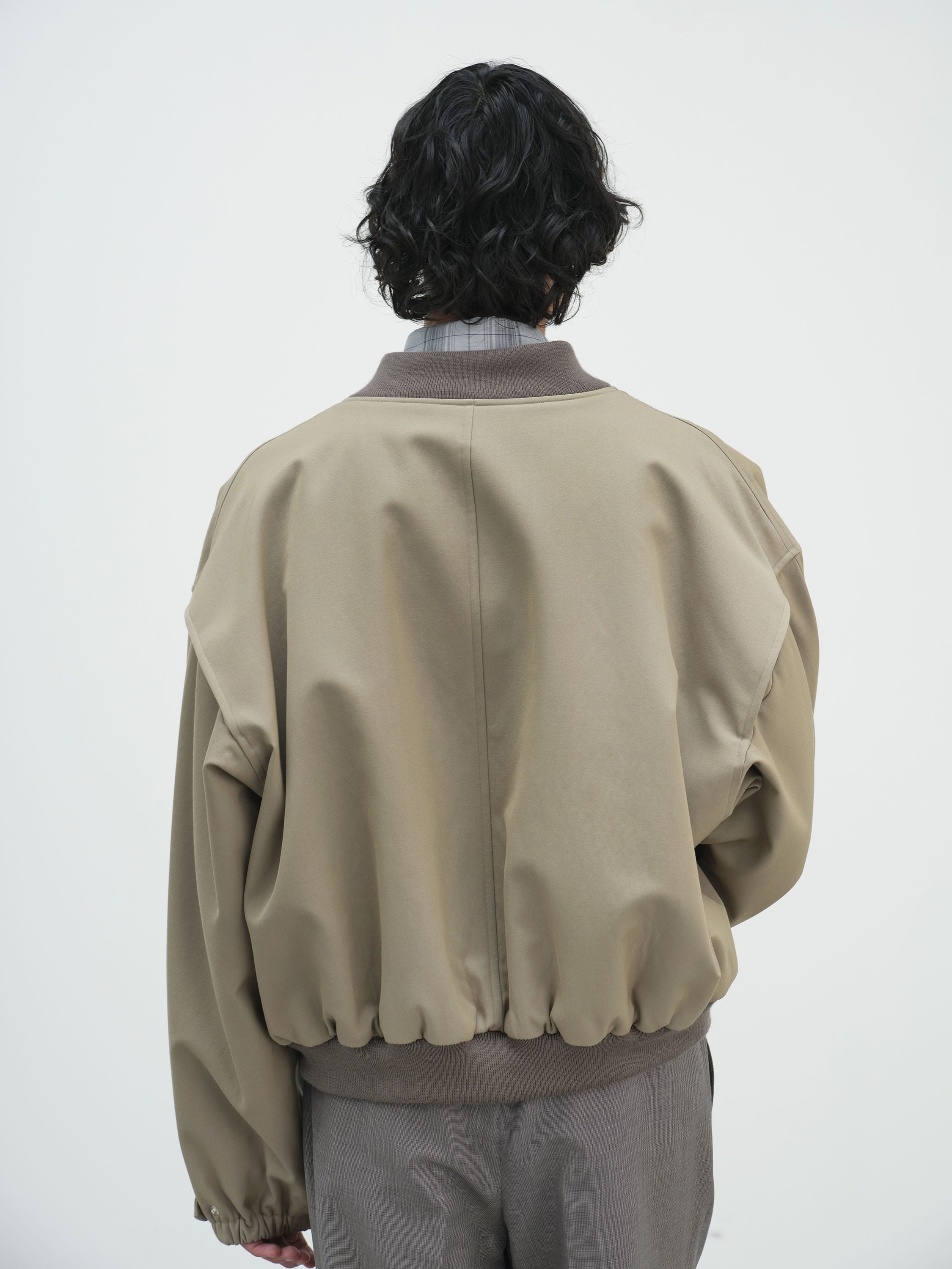 LIGHT WOOL MAX GABARDINE CHAMBRAY PADDED FLIGHT BLOUSON 詳細画像 KHAKI BEIGE CHAMBRAY 5