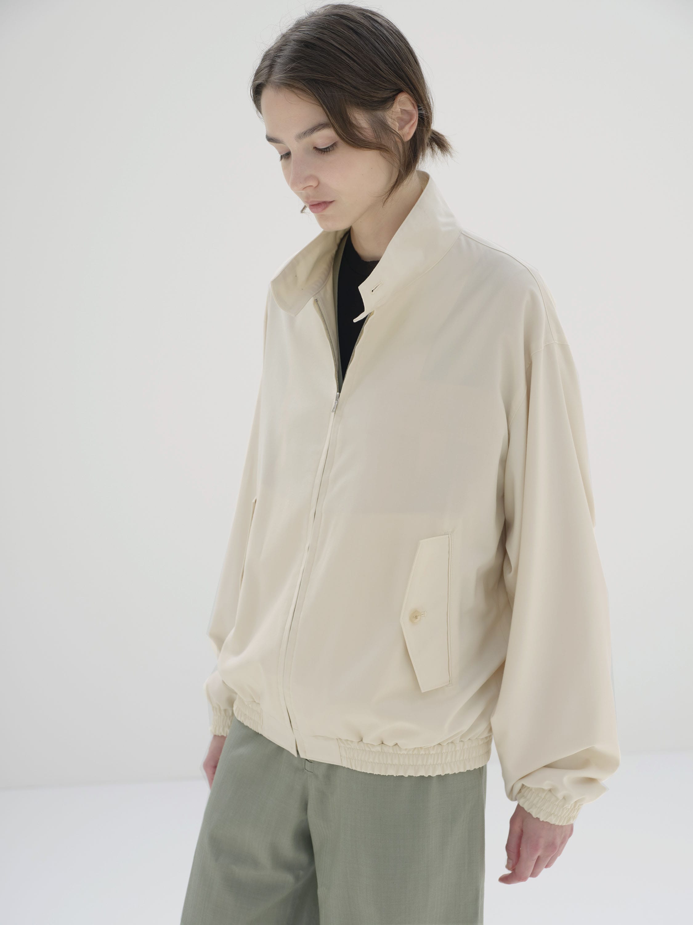 SUPER FINE TROPICAL WOOL ZIP BLOUSON 詳細画像 IVORY 2