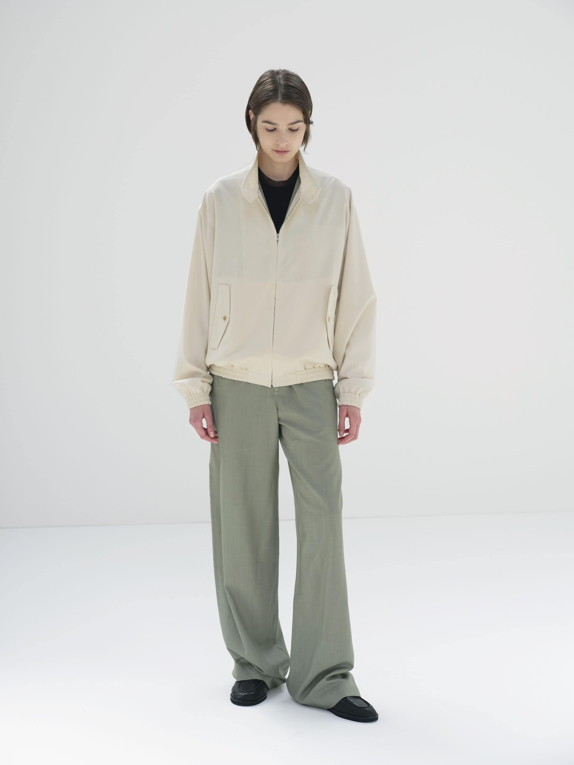 SUPER FINE TROPICAL WOOL ZIP BLOUSON 詳細画像 IVORY 3