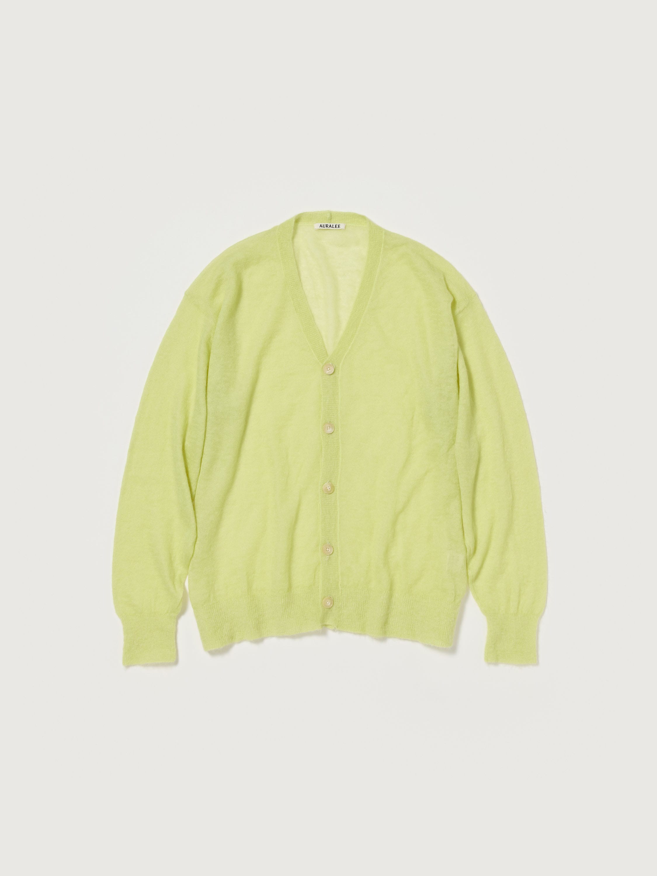 KID MOHAIR SHEER KNIT CARDIGAN 詳細画像 LIME YELLOW 1