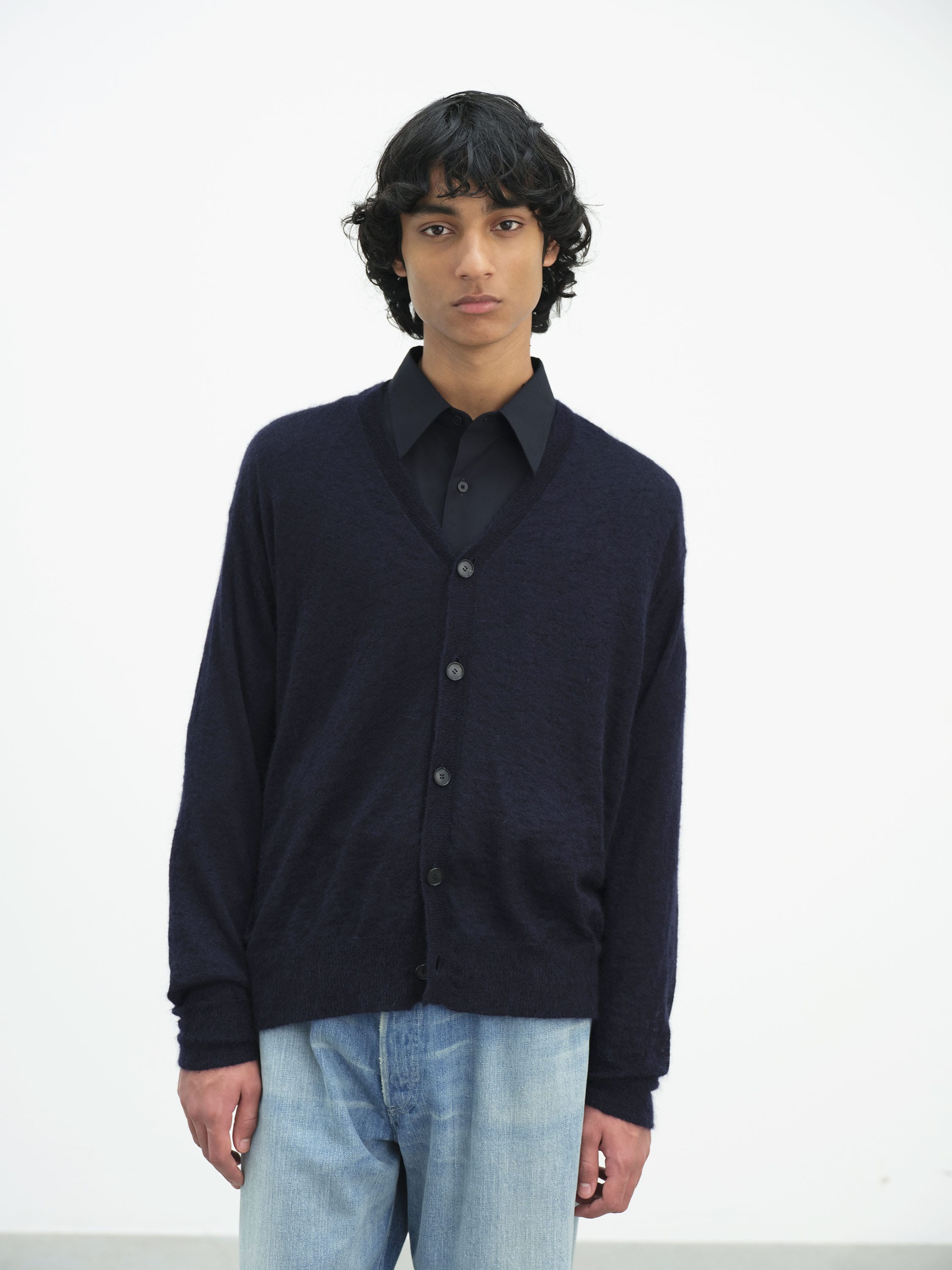 KID MOHAIR SHEER KNIT CARDIGAN 詳細画像 NAVY 1