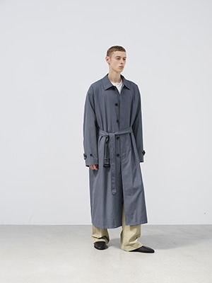 WASHED FINX GABARDINE SOUTIEN COLLAR COAT