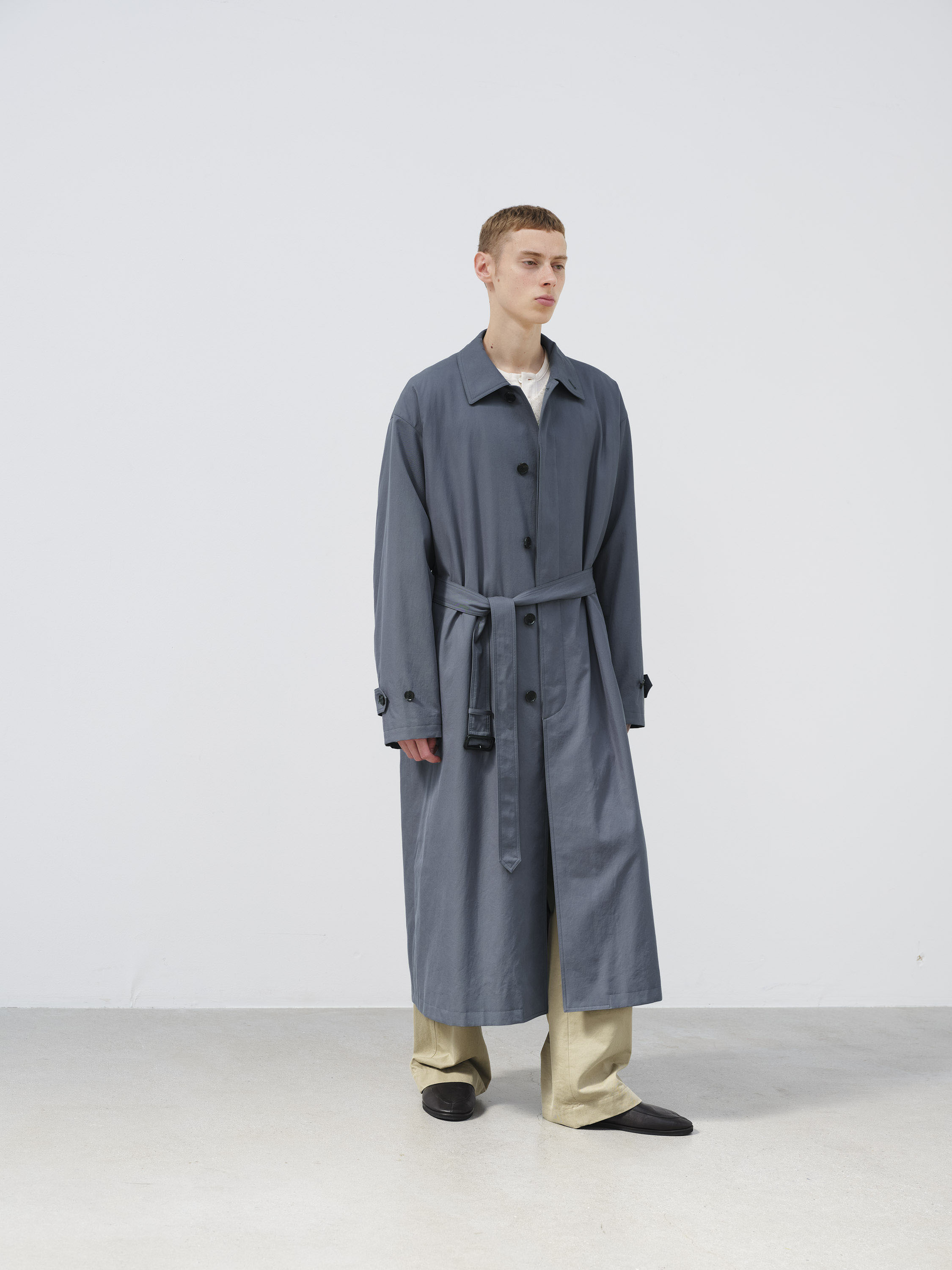 WASHED FINX GABARDINE SOUTIEN COLLAR COAT 詳細画像 LIGHT NAVY 1