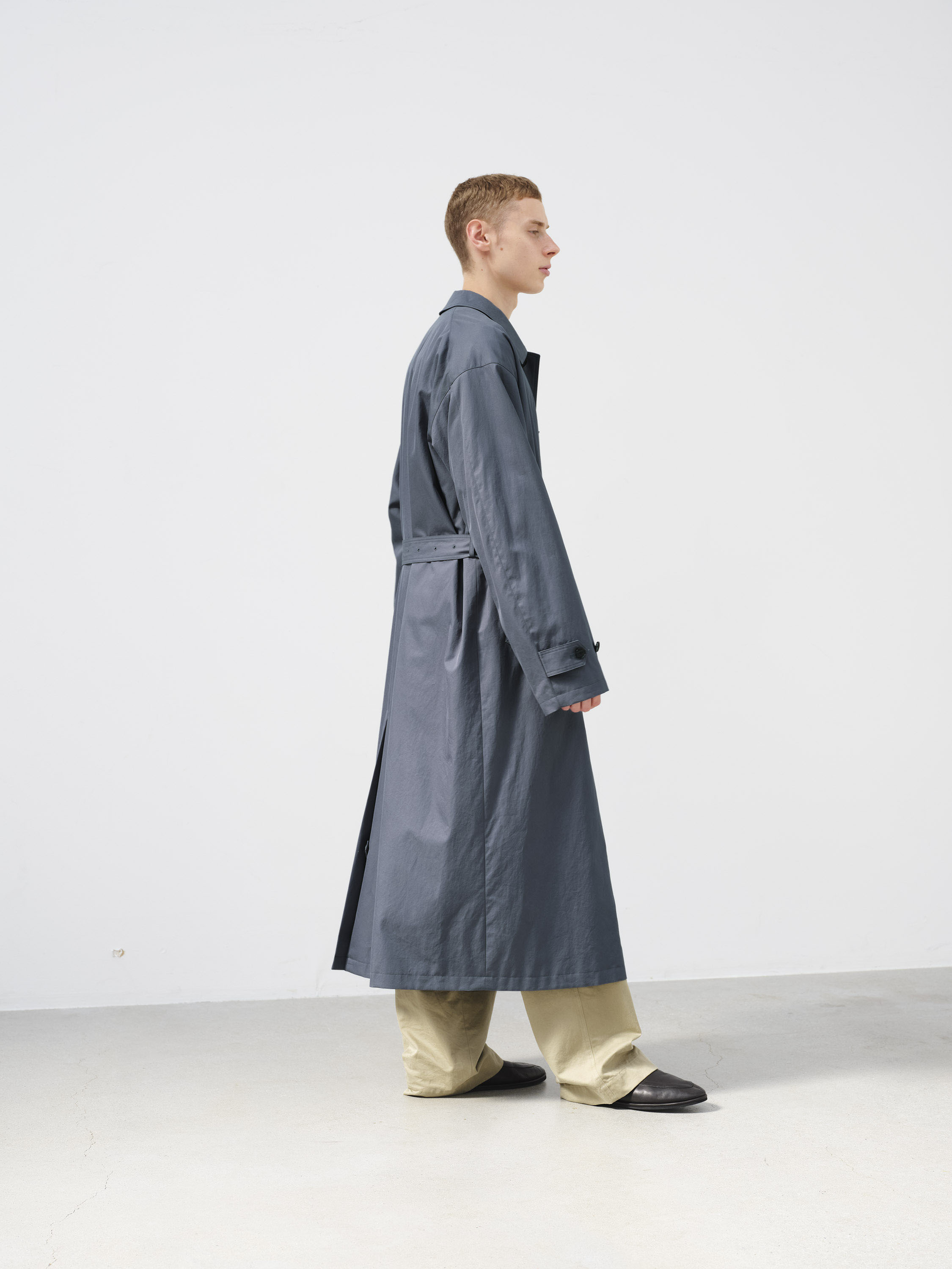 WASHED FINX GABARDINE SOUTIEN COLLAR COAT 詳細画像 LIGHT NAVY 4