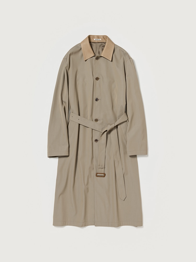 LIGHT WOOL MAX GABARDINE CHAMBRAY SOUTEIN COLLAR COAT