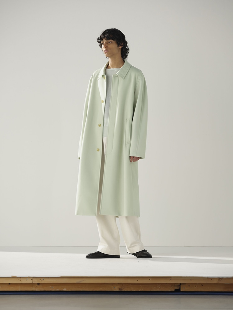 SPONGE WOOL TWILL SOUTIEN COLLAR COAT