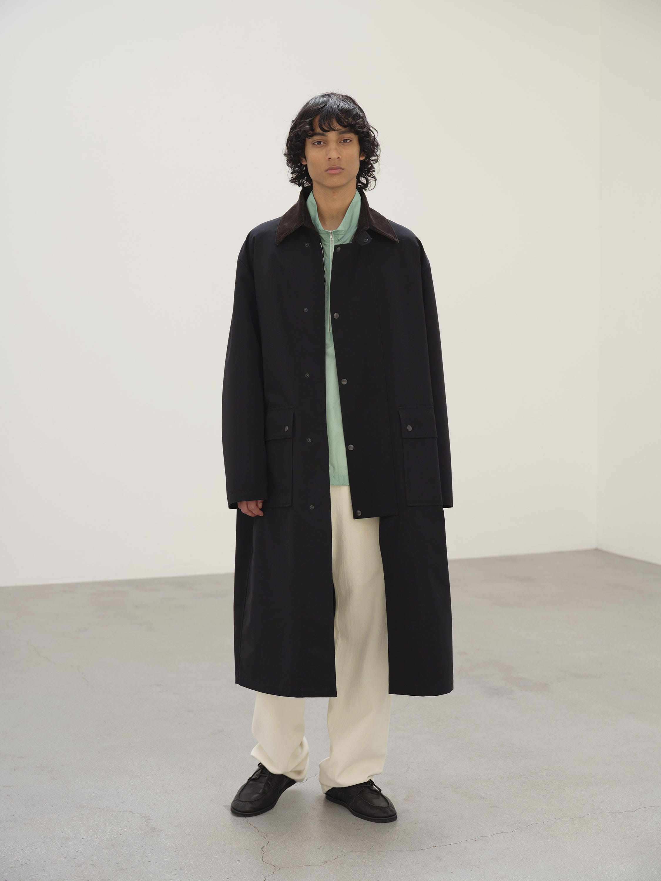 WOOL MAX CANVAS RIDING COAT 詳細画像 BLACK 1