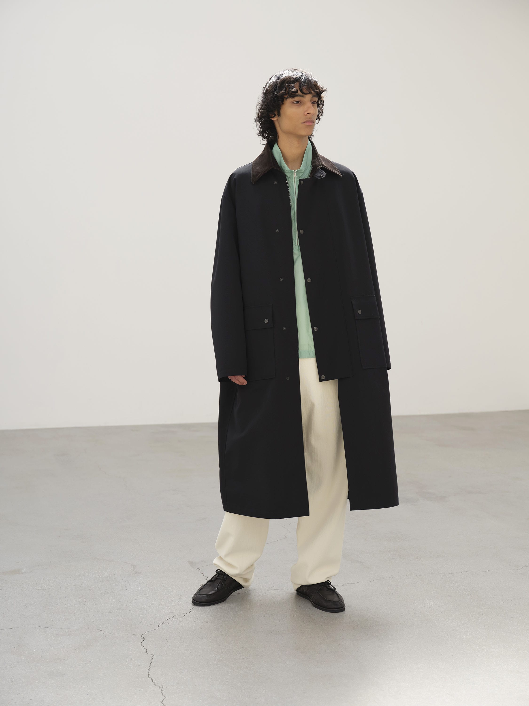 WOOL MAX CANVAS RIDING COAT 詳細画像 BLACK 3