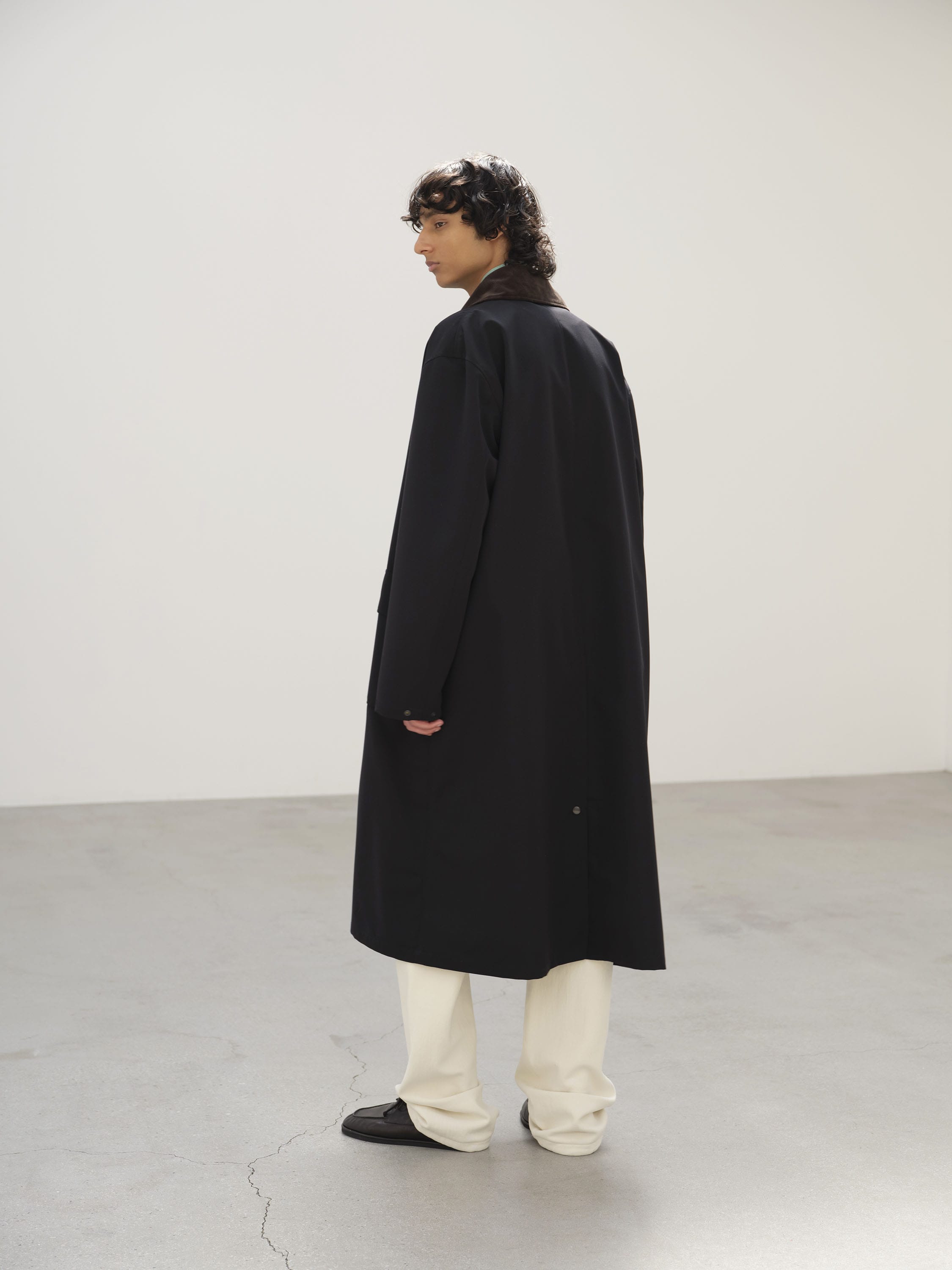 WOOL MAX CANVAS RIDING COAT 詳細画像 BLACK 4