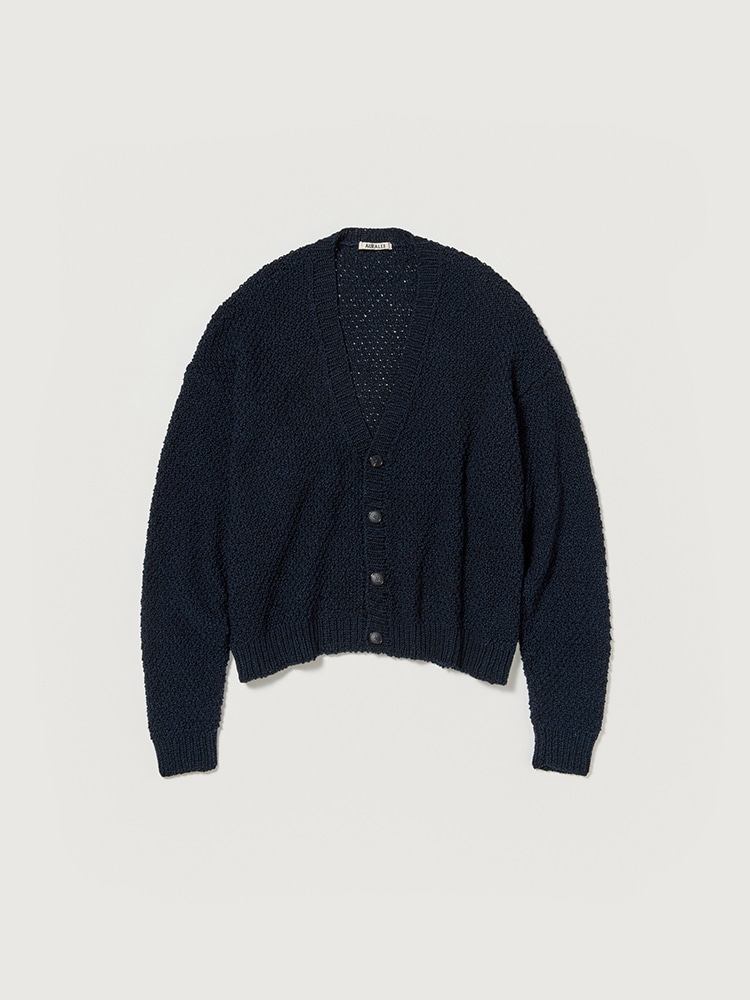 COTTON CASHMERE CORD KNIT CARDIGAN - AURALEE Official Website