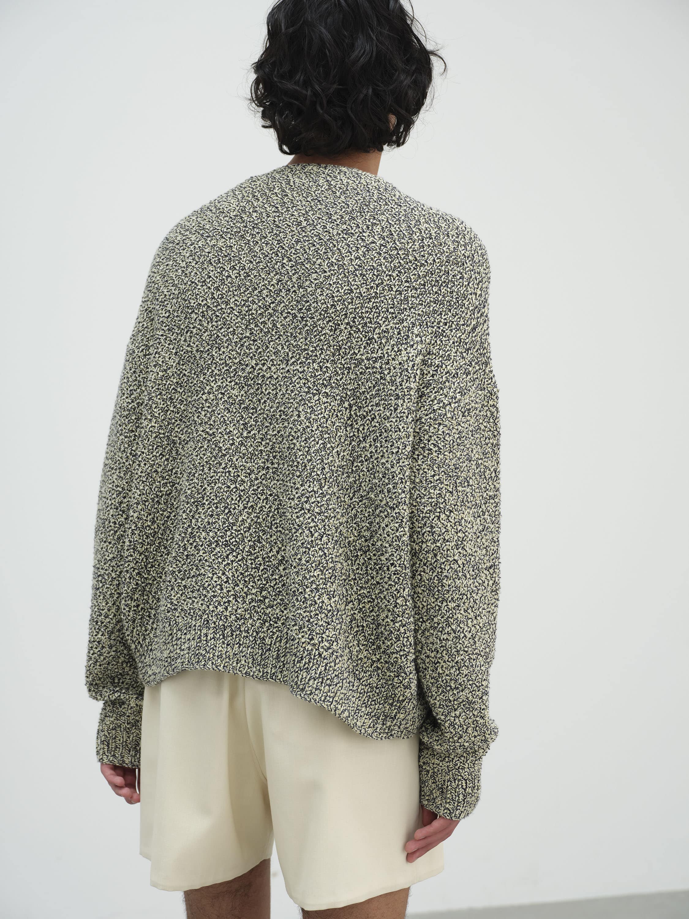 COTTON CASHMERE CORD KNIT CARDIGAN 詳細画像 LIME × NAVY 4