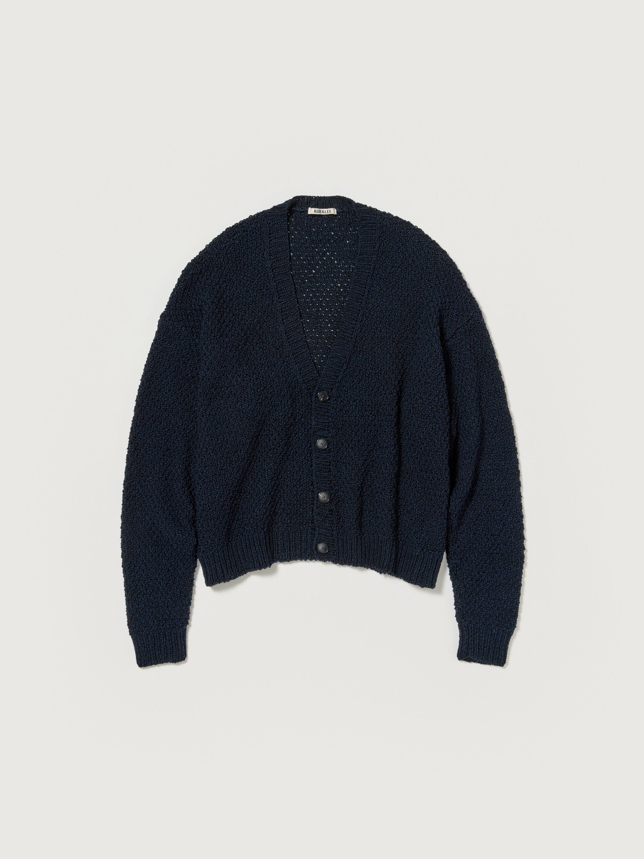 COTTON CASHMERE CORD KNIT CARDIGAN 詳細画像 NAVY × BLACK 1