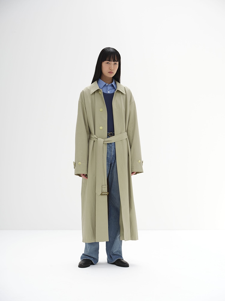 WASHED FINX GABARDINE SOUTIEN COLLAR COAT