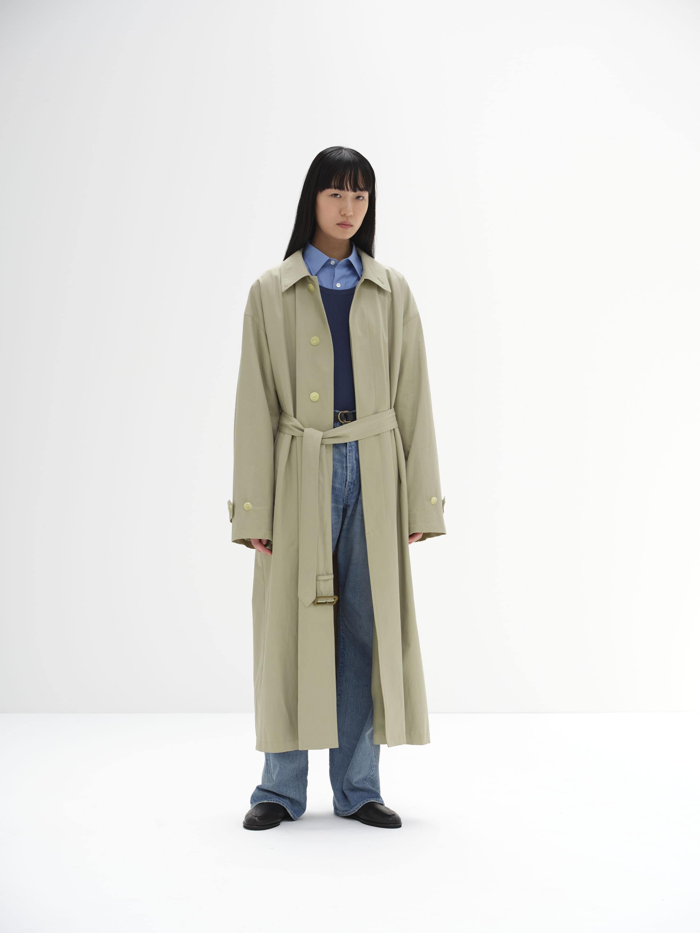 WASHED FINX GABARDINE SOUTIEN COLLAR COAT 詳細画像 LIGHT KHAKI 1