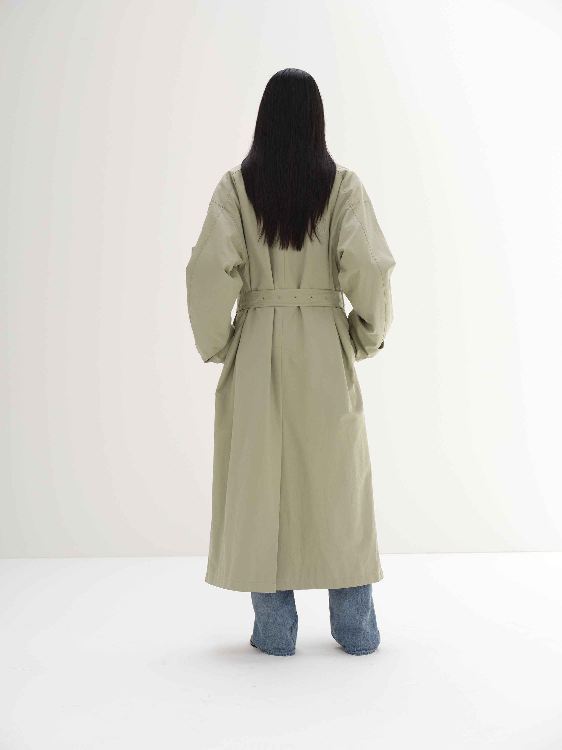 WASHED FINX GABARDINE SOUTIEN COLLAR COAT 詳細画像 LIGHT KHAKI 5