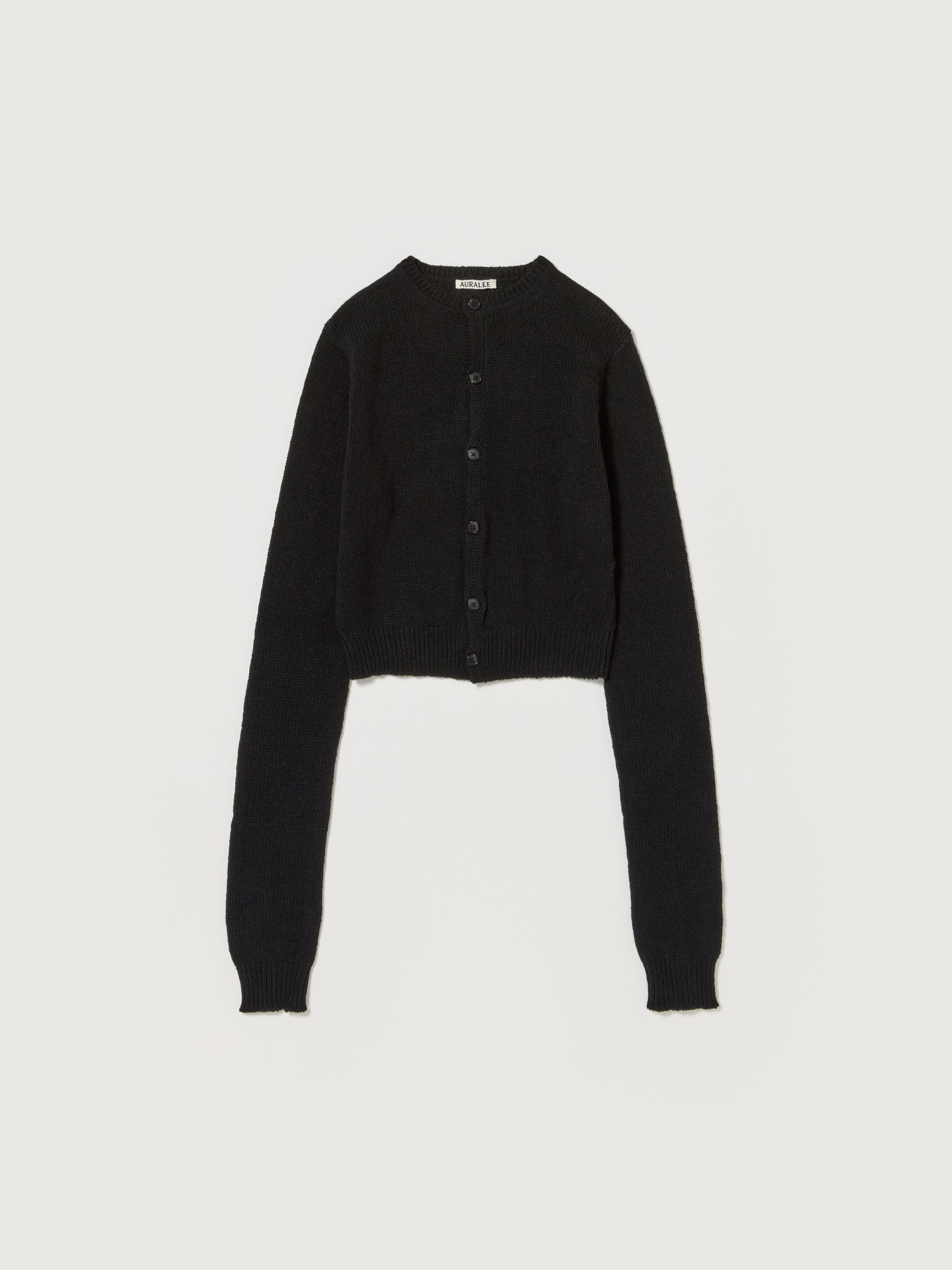 SUMMER CASHMERE KNIT CREW NECK CARDIGAN 詳細画像 BLACK 1