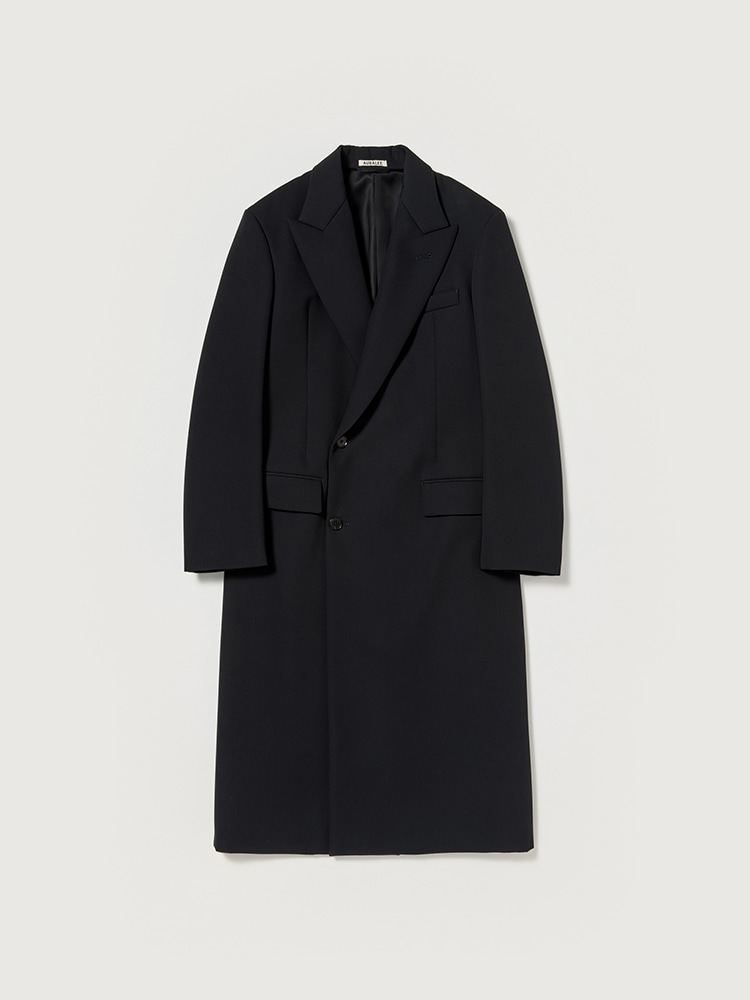 SPONGE WOOL TWILL DOUBLE BREASTED COAT