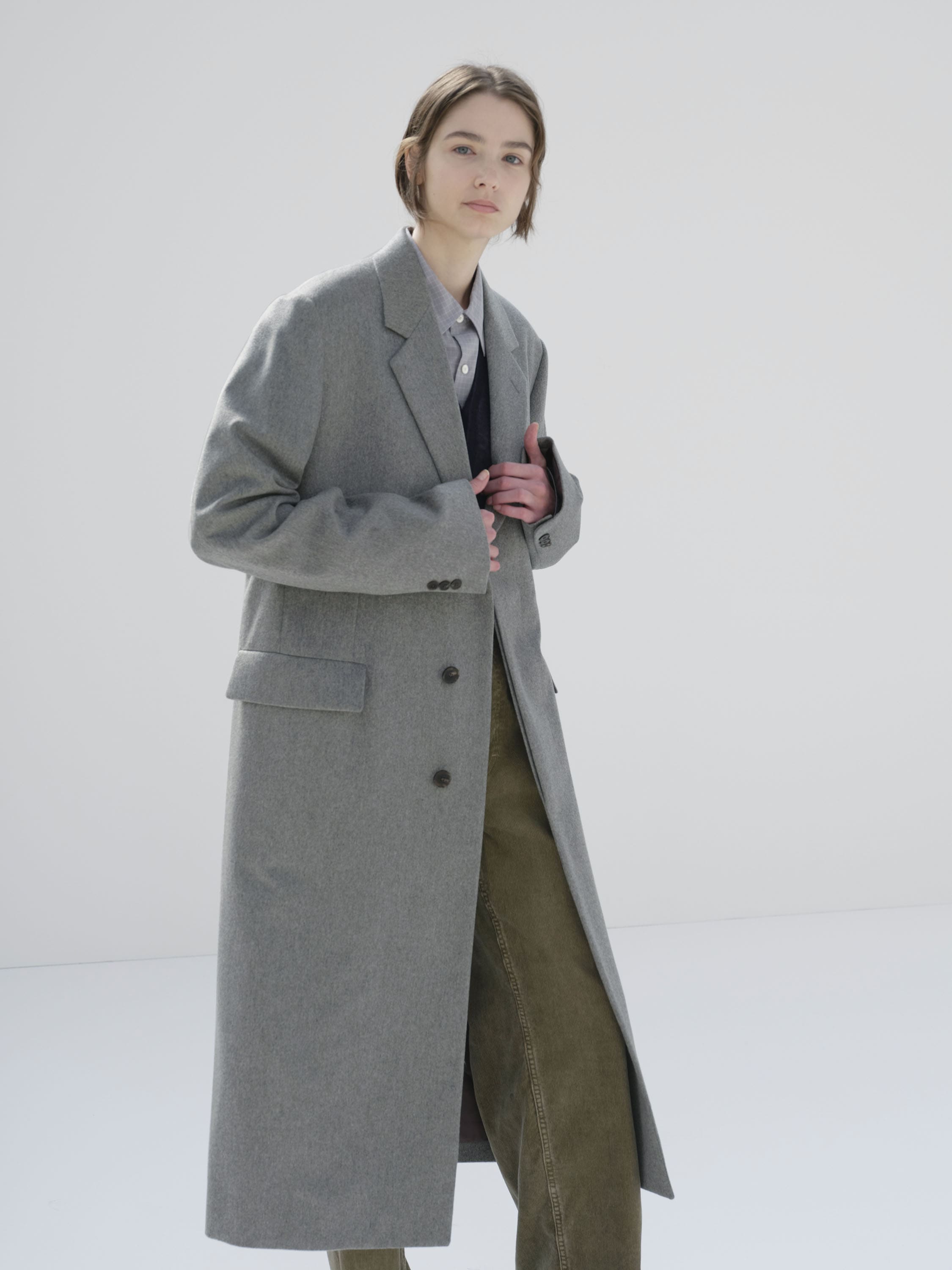 CASHMERE MOLESKIN CHESTERFIELD COAT 詳細画像 TOP GRAY 2