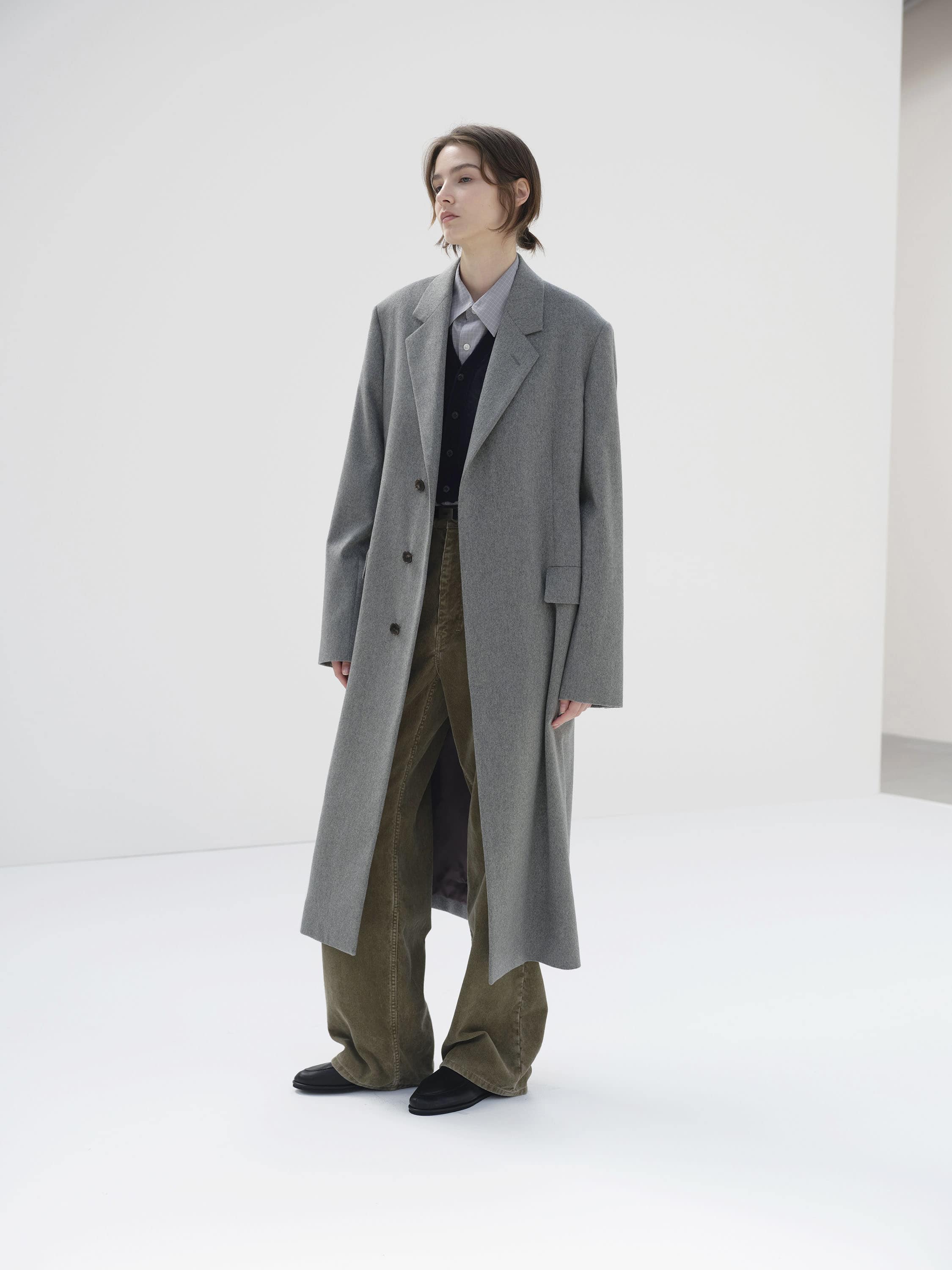 CASHMERE MOLESKIN CHESTERFIELD COAT 詳細画像 TOP GRAY 3