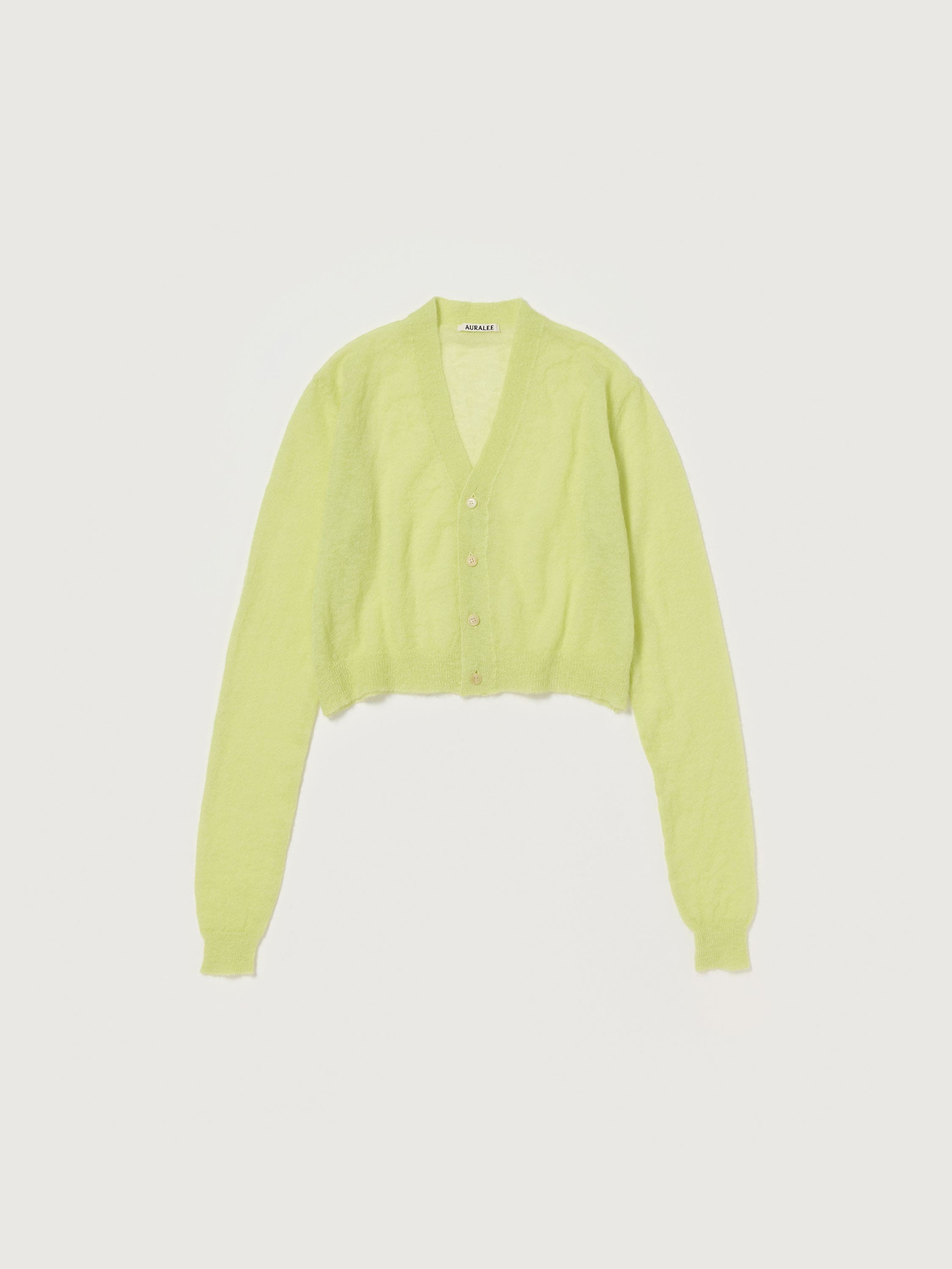 KID MOHAIR SHEER KNIT CARDIGAN 詳細画像 LIME YELLOW 1