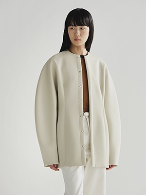 SPONGE WOOL TWILL HALF COAT