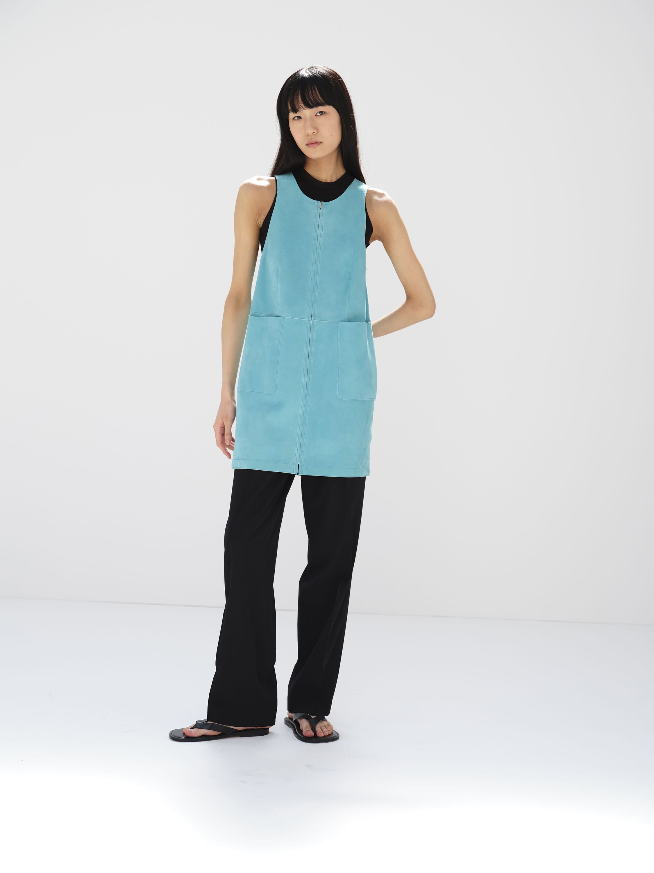 LAMB SUEDE ZIP MINI DRESS 詳細画像 AQUA BLUE 1