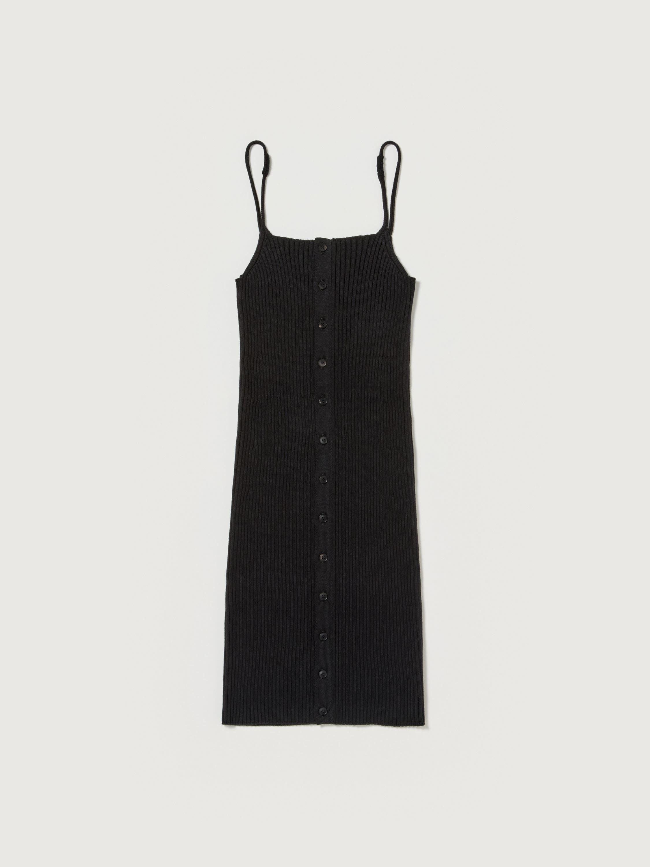 COTTON SILK RIB KNIT MINI DRESS 詳細画像 BLACK 1