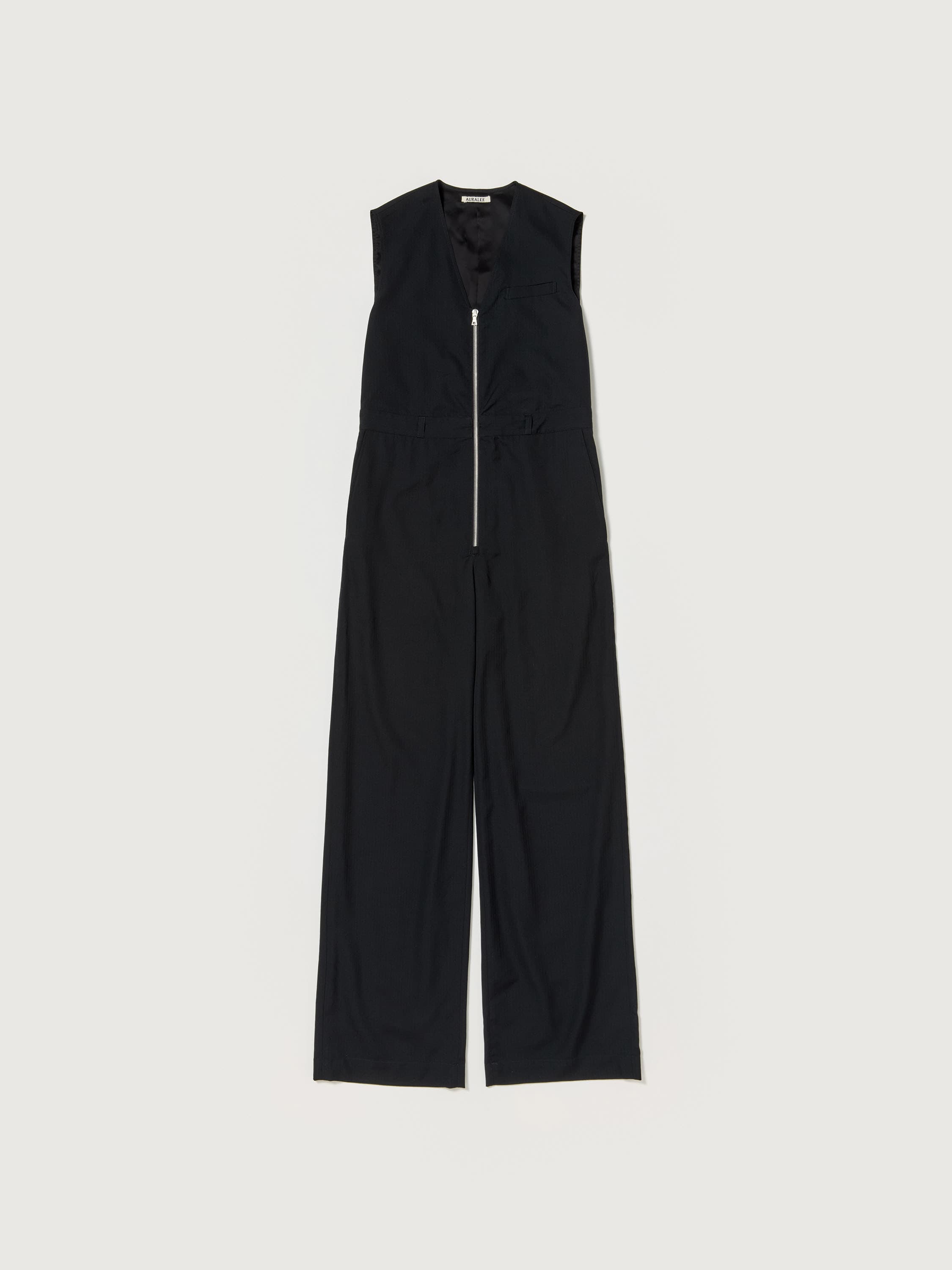 WOOL HERRINGBONE SLEEVELESS JUMPSUIT 詳細画像 BLACK 6