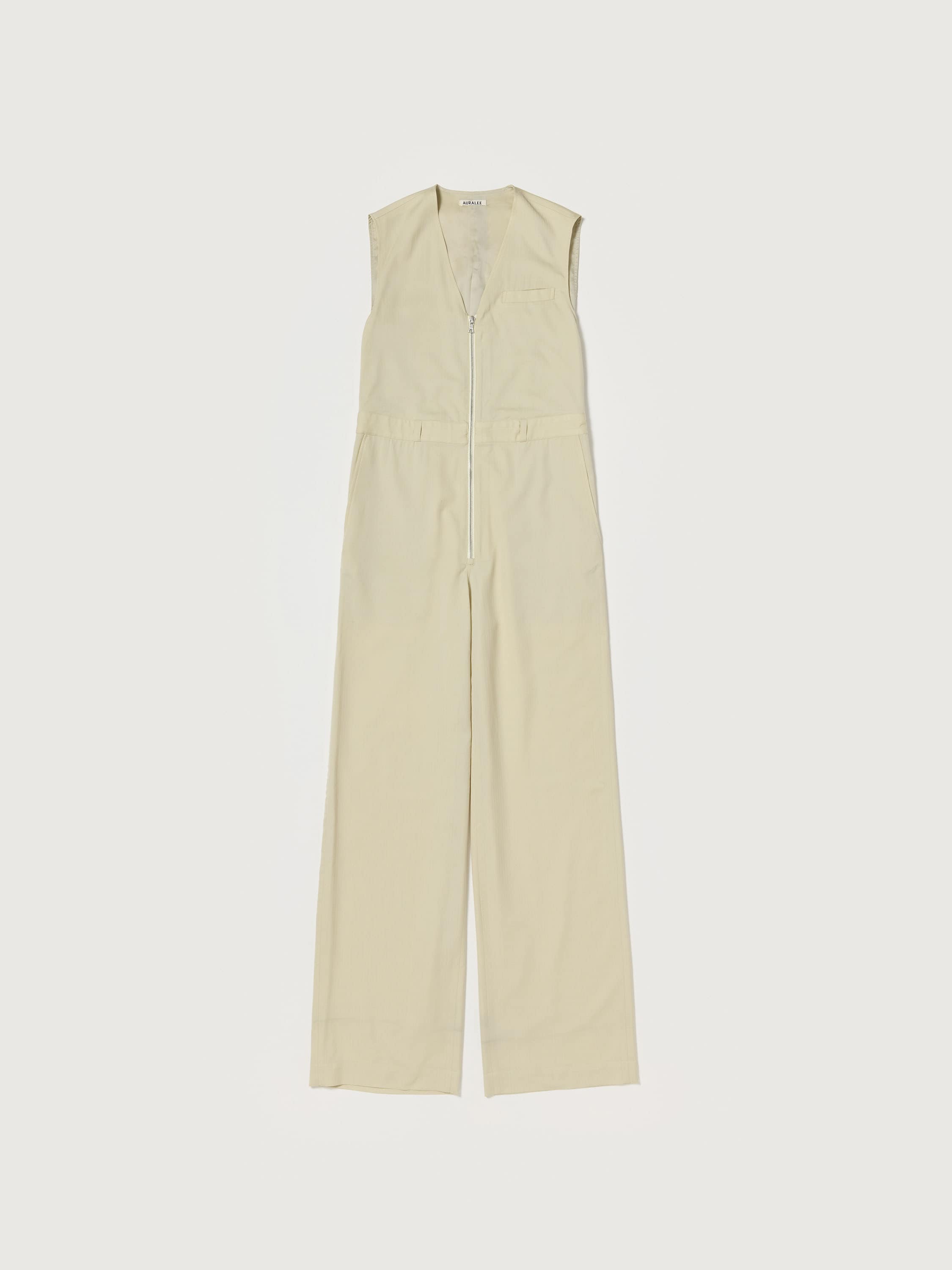 WOOL HERRINGBONE SLEEVELESS JUMPSUIT 詳細画像 IVORY BEIGE 1