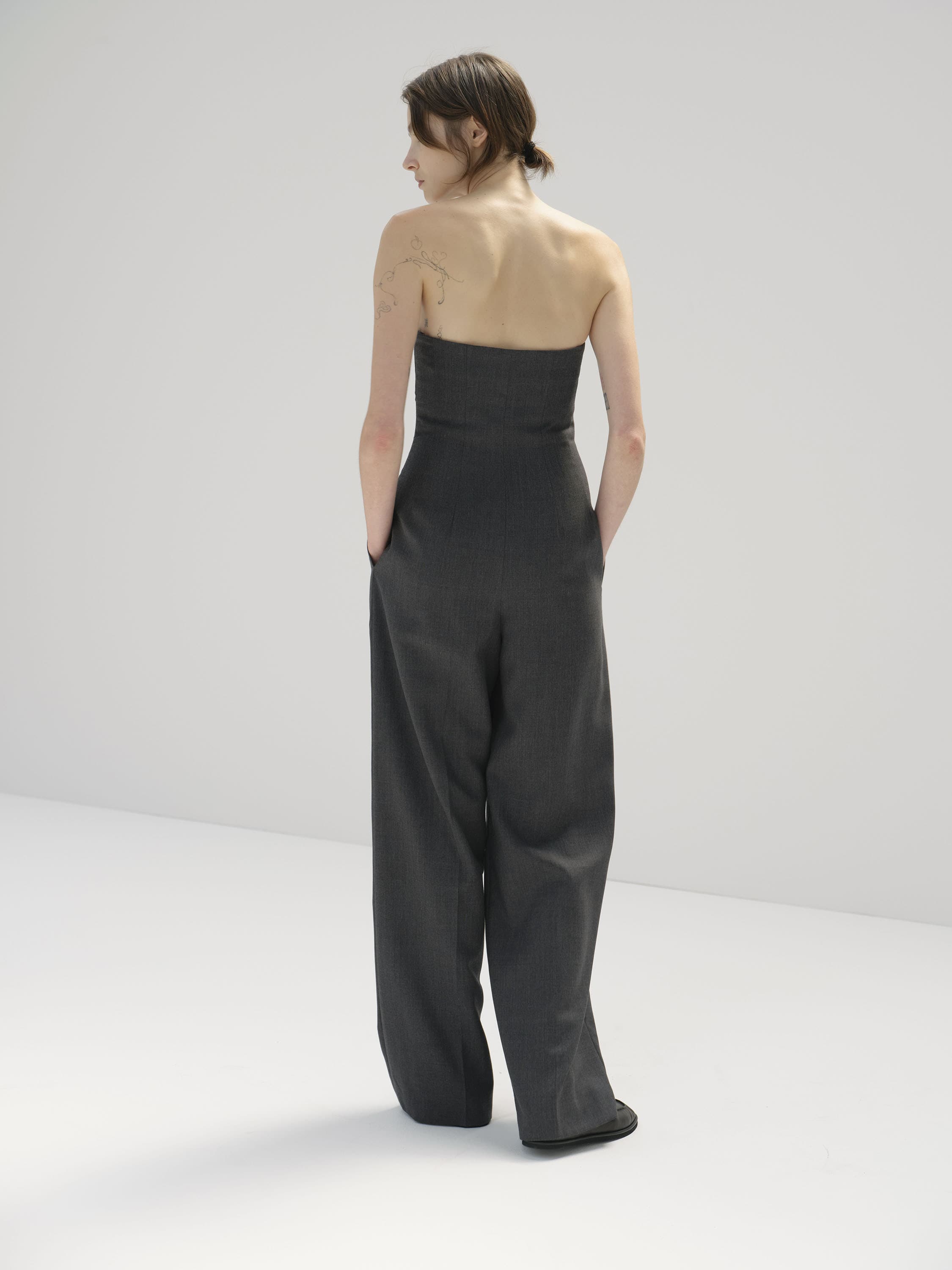 WOOL KID MOHAIR HOP SACK JUMPSUIT 詳細画像 TOP CHARCOAL 5