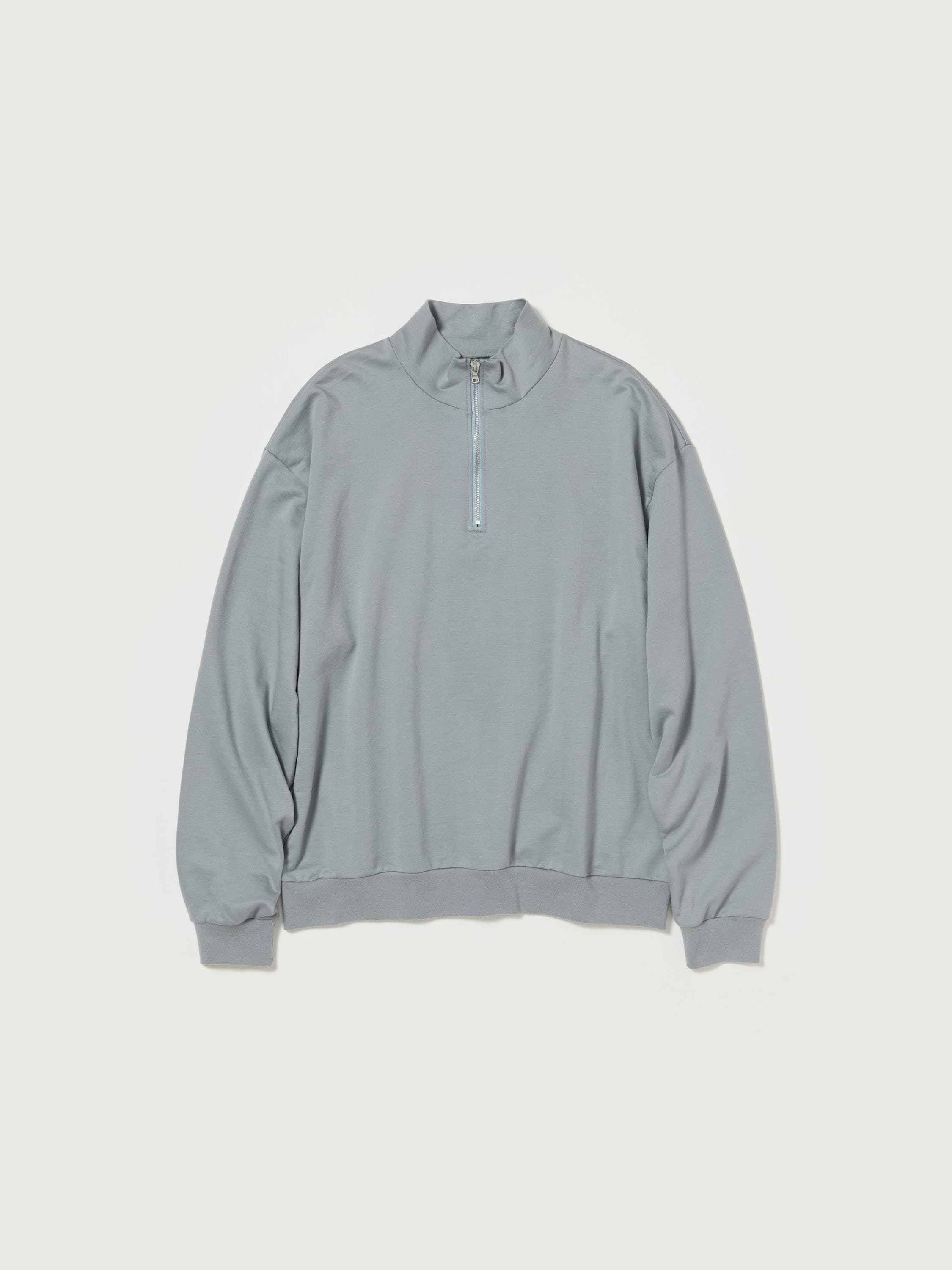 ELASTIC HIGH GAUGE SWEAT HALF ZIP P/O 詳細画像 ASH GRAY 1