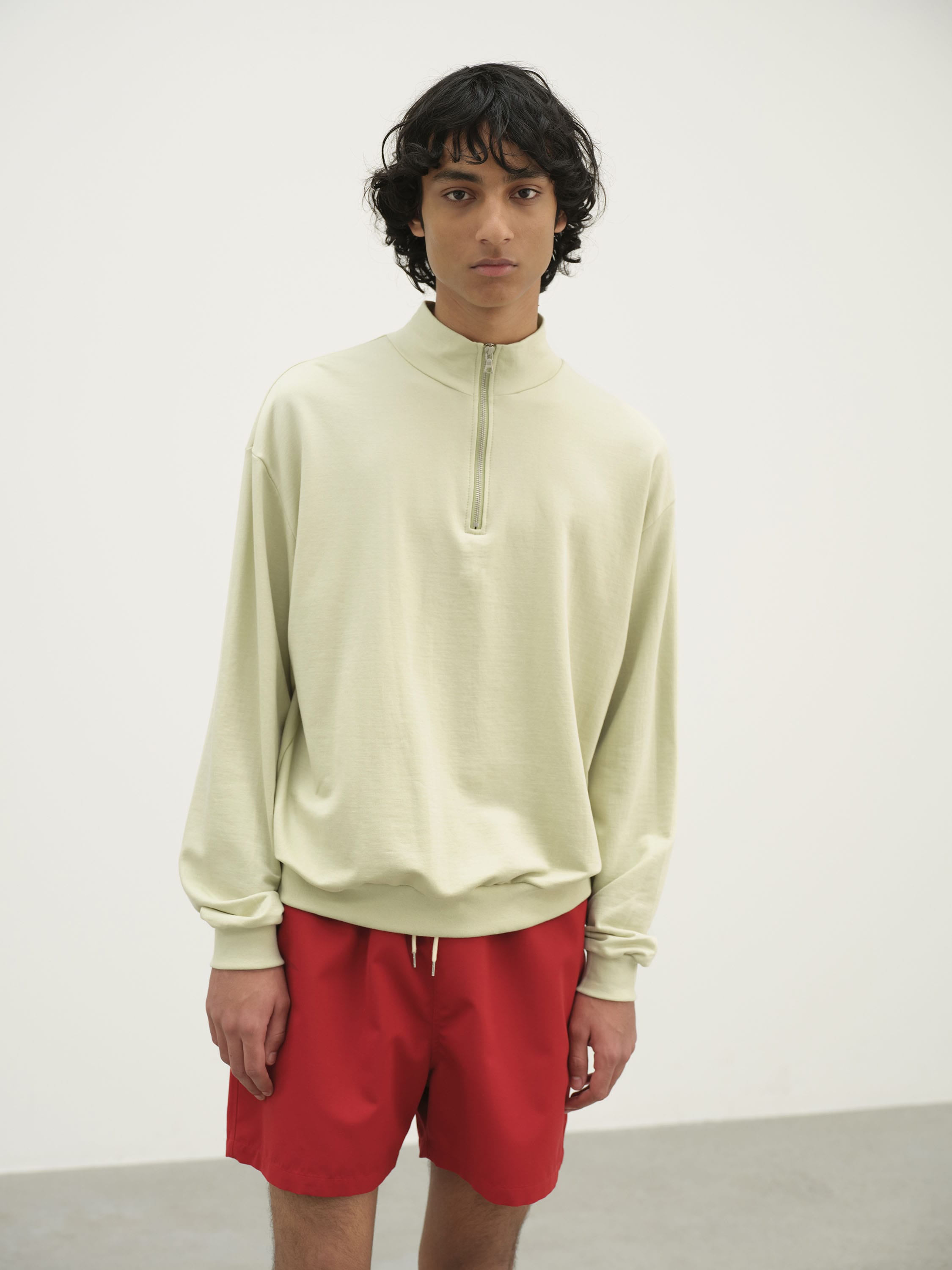 ELASTIC HIGH GAUGE SWEAT HALF ZIP P/O 詳細画像 PISTACHIO 2