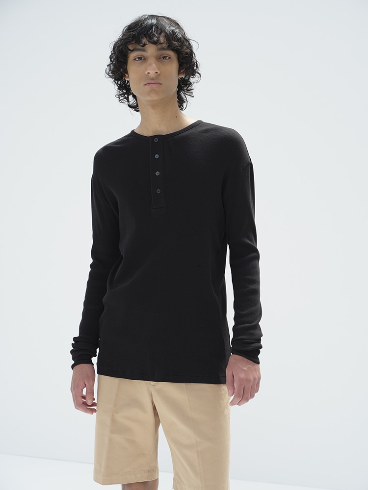 ORGANIC SOFT RIB HENLY NECK P/O - AURALEE Official Website