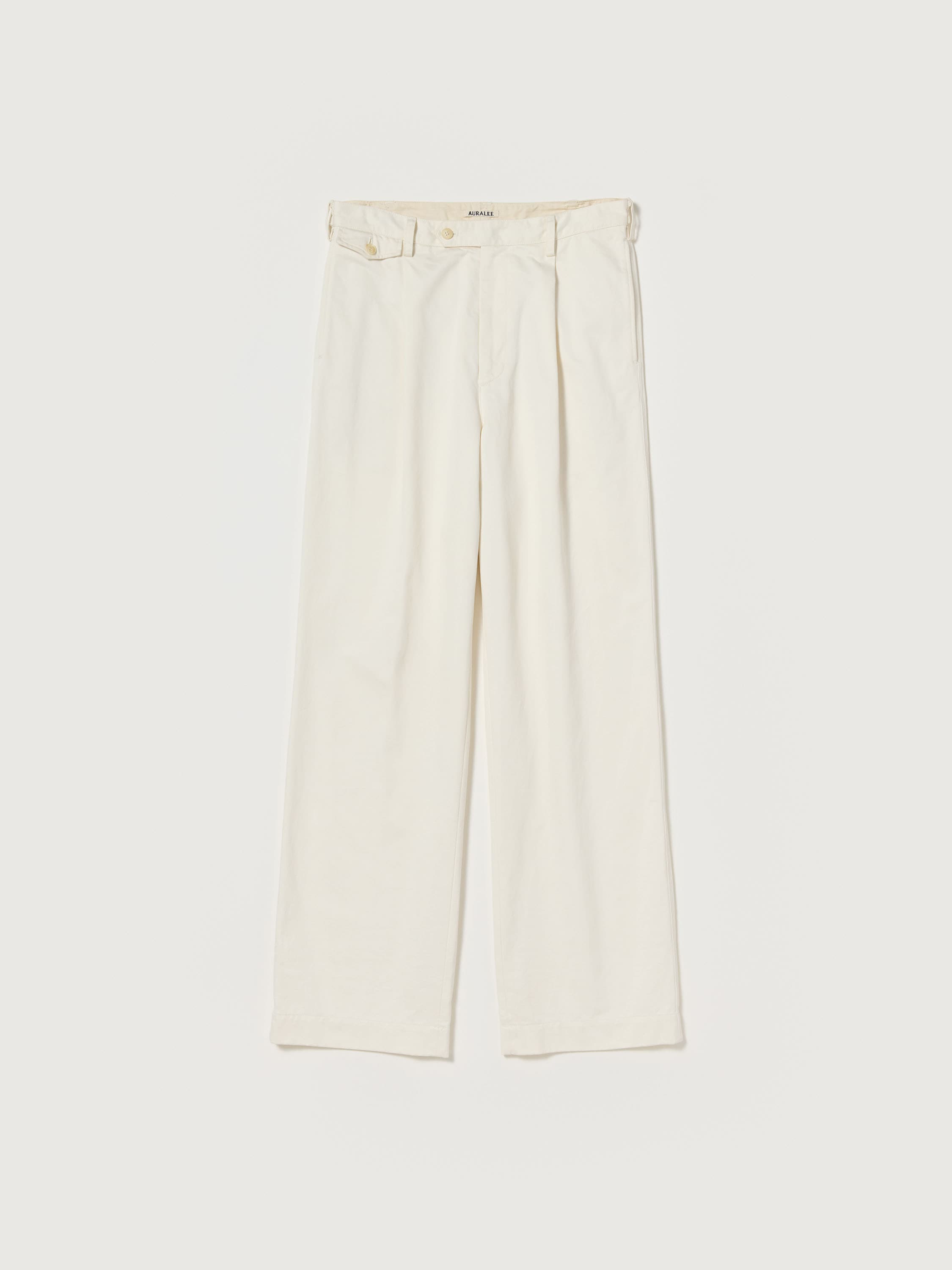 WASHED FINX CHINO ONE-TUCK PANTS 詳細画像 IVORY WHITE 5