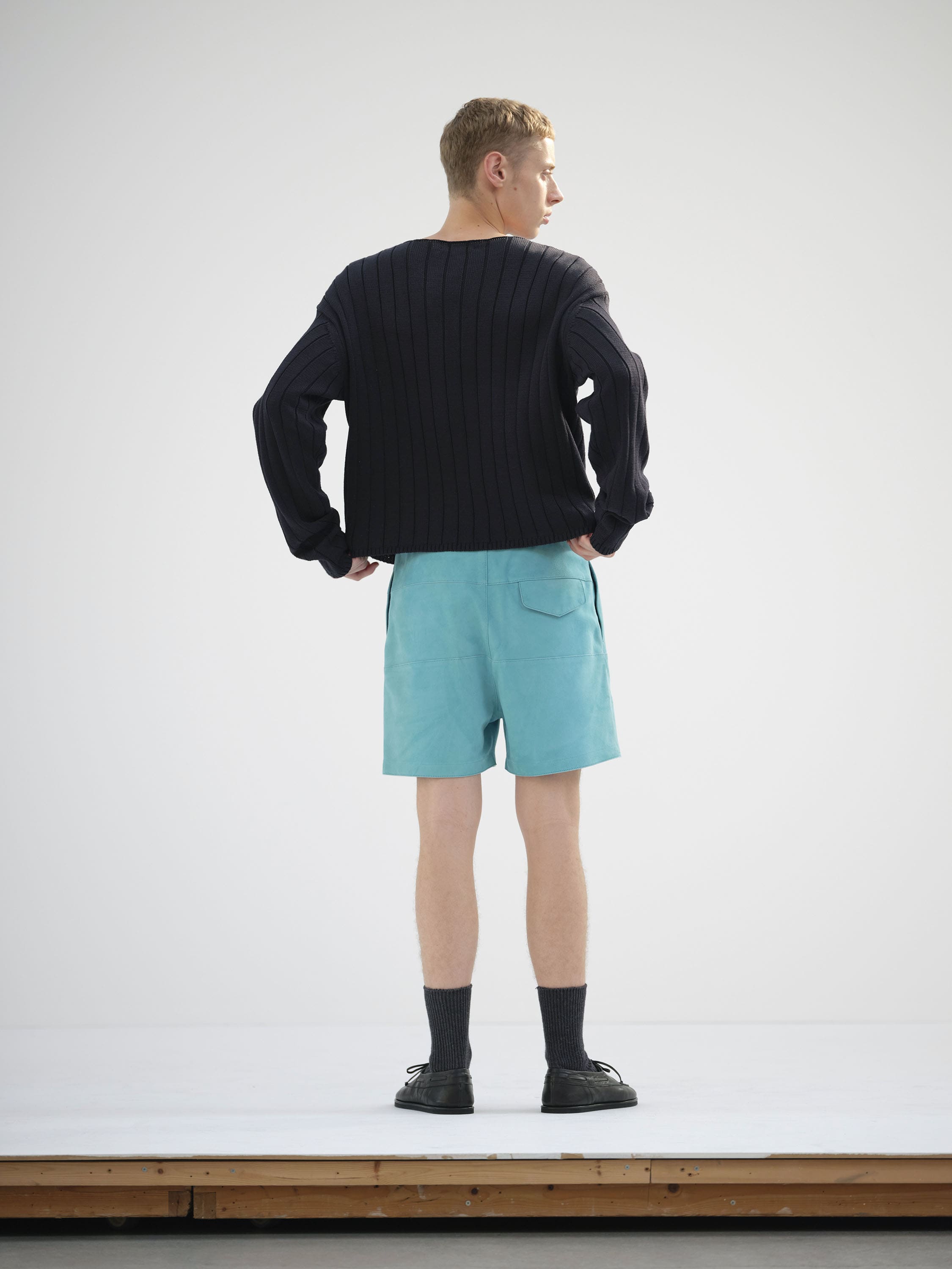 LAMB SUEDE SHORTS 詳細画像 AQUA BLUE 3