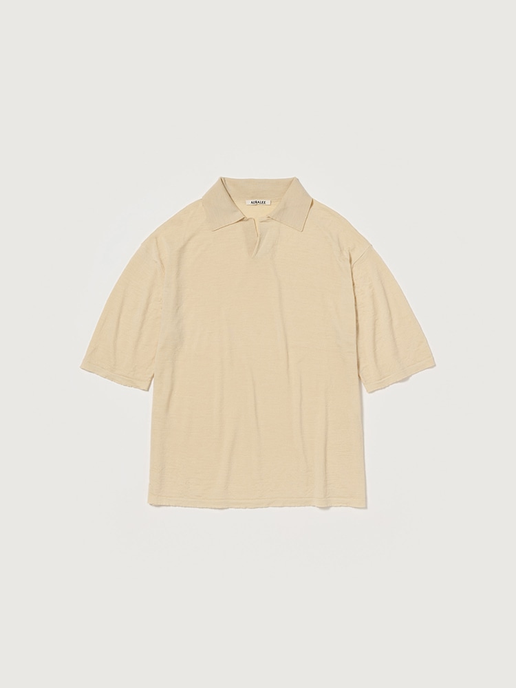 PRODUCT DYED WOOL KNIT POLO - AURALEE Official Website PRODUCT DYED WOOL KNIT POLO - AURALEE Official Website