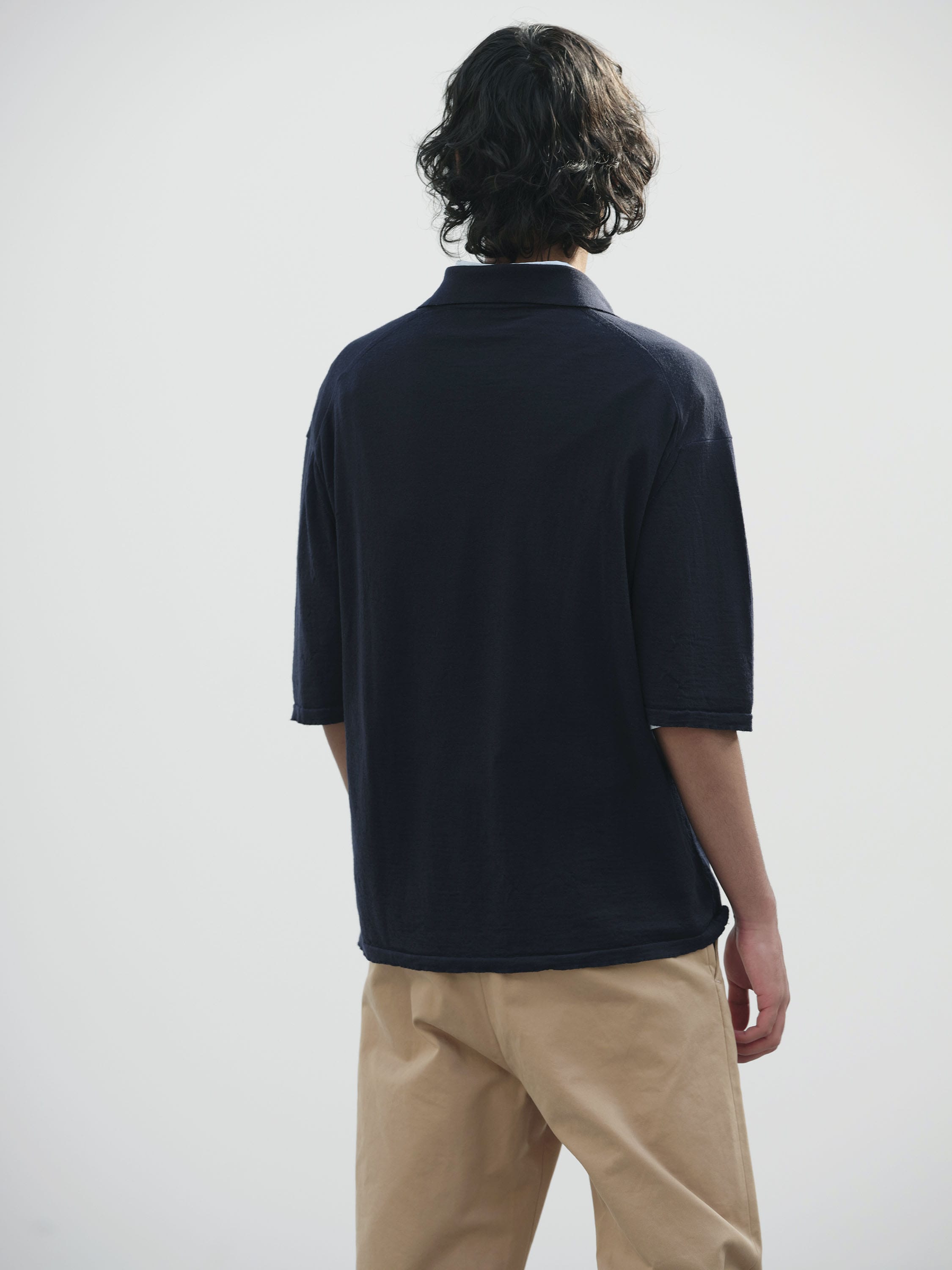 PRODUCT DYED WOOL KNIT POLO 詳細画像 NAVY 3