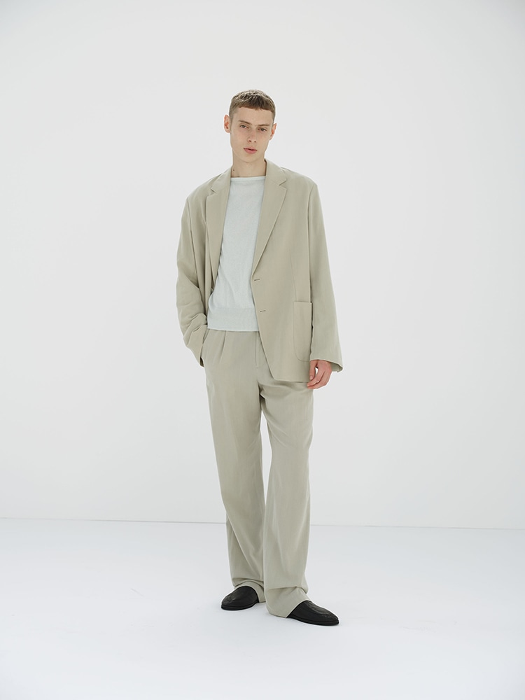 LIGHT COTTON WOOL VIYELLA SLACKS - AURALEE Official Website