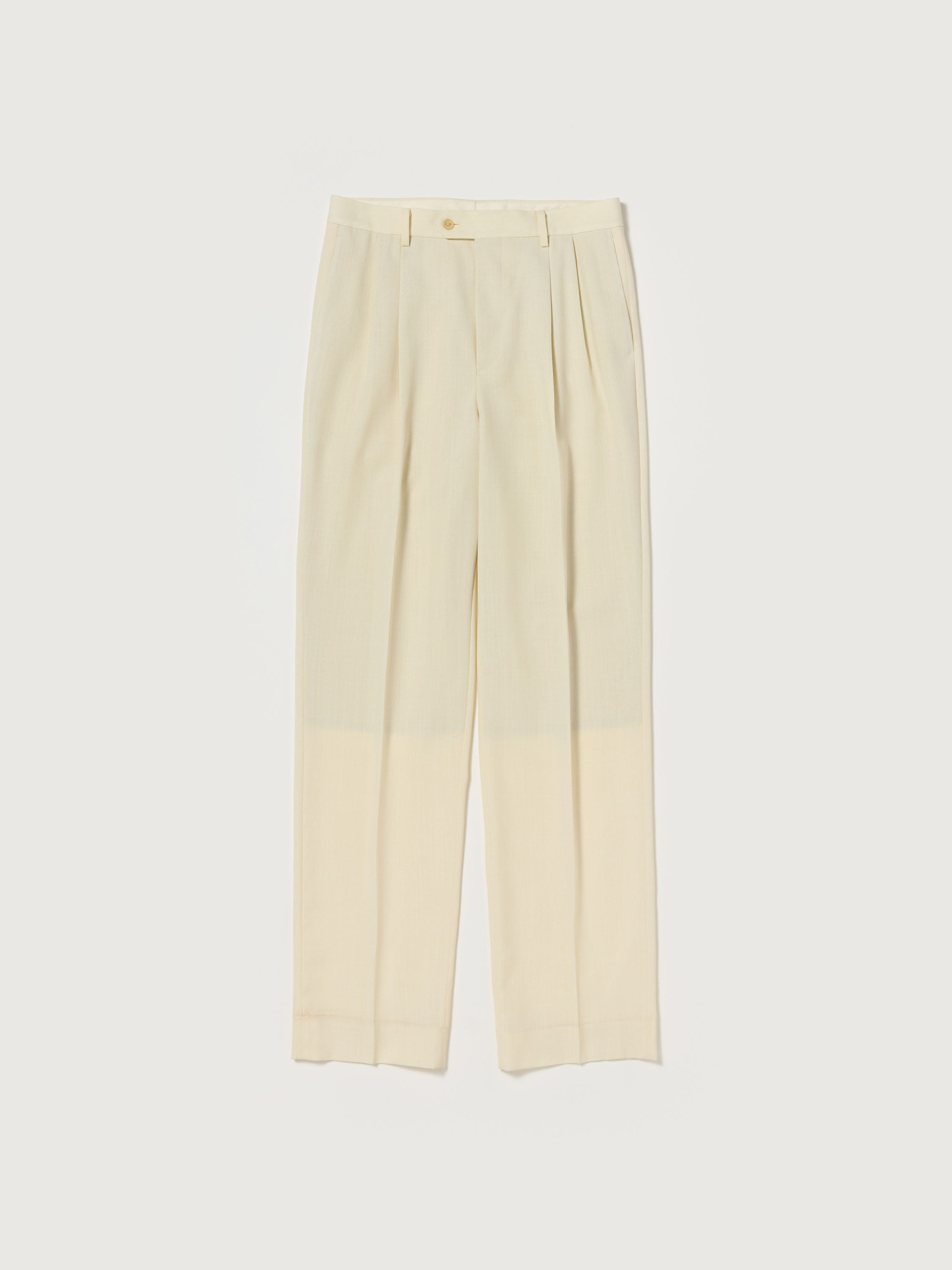 WOOL KID MOHAIR HOP SACK TWO-TUCK SLACKS 詳細画像 IVORY WHITE 1